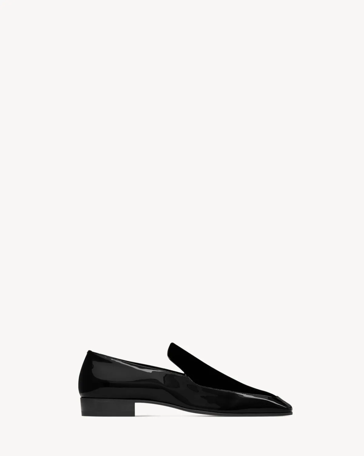 Saint Laurent Formal-GABRIEL loafers in patent leather and velvet BLACK