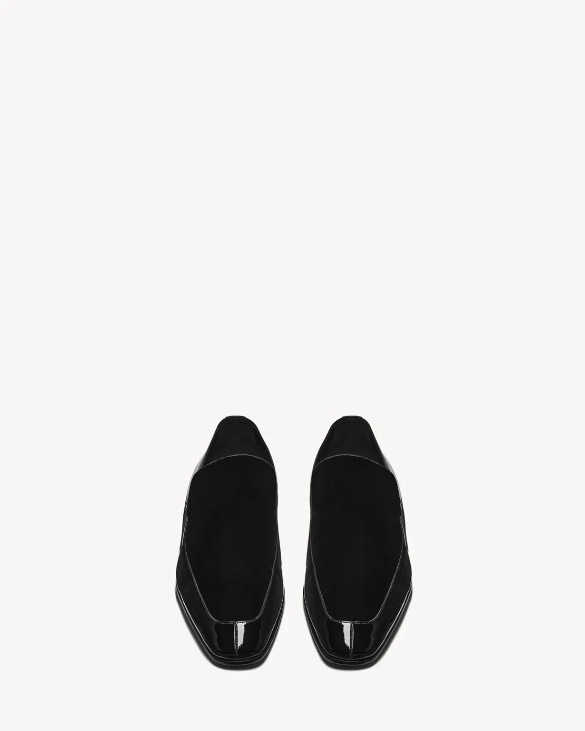 Saint Laurent Formal-GABRIEL loafers in patent leather and velvet BLACK