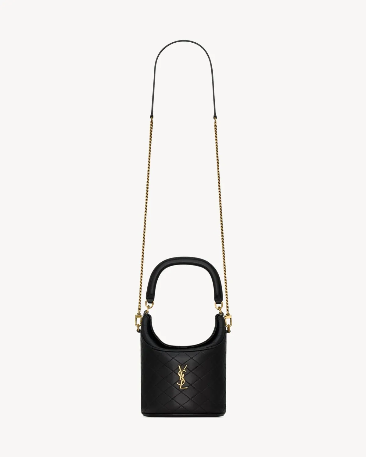 Saint Laurent Mini Bags-GABY bucket bag in lambskin BLACK