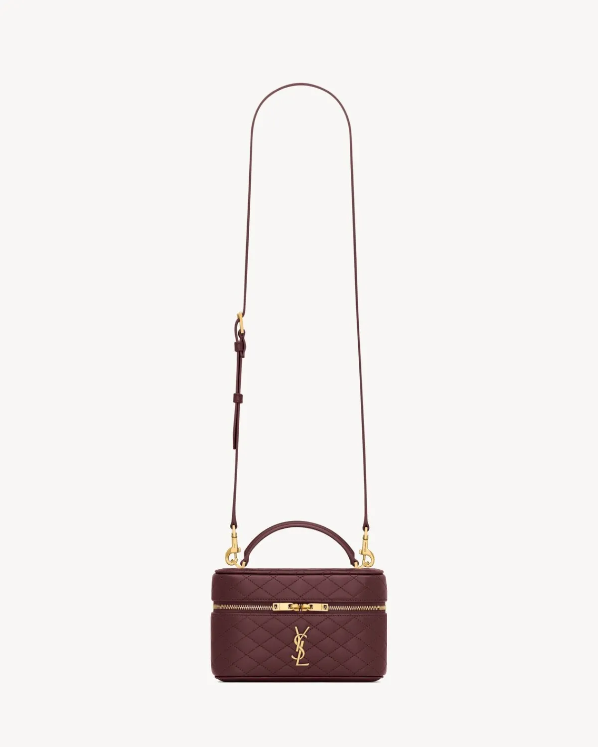 Saint Laurent Crossbody Bags | Mini Bags-GABY vanity bag in lambskin ROUGECABERNET