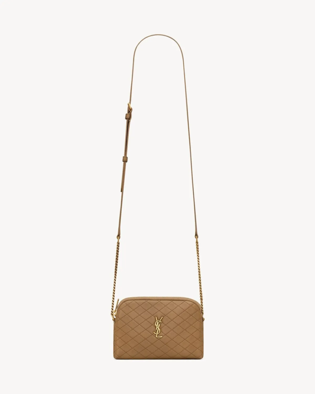 Saint Laurent Crossbody Bags | Mini Bags-GABY zipped pouch in quilted lambskin DARKCORK