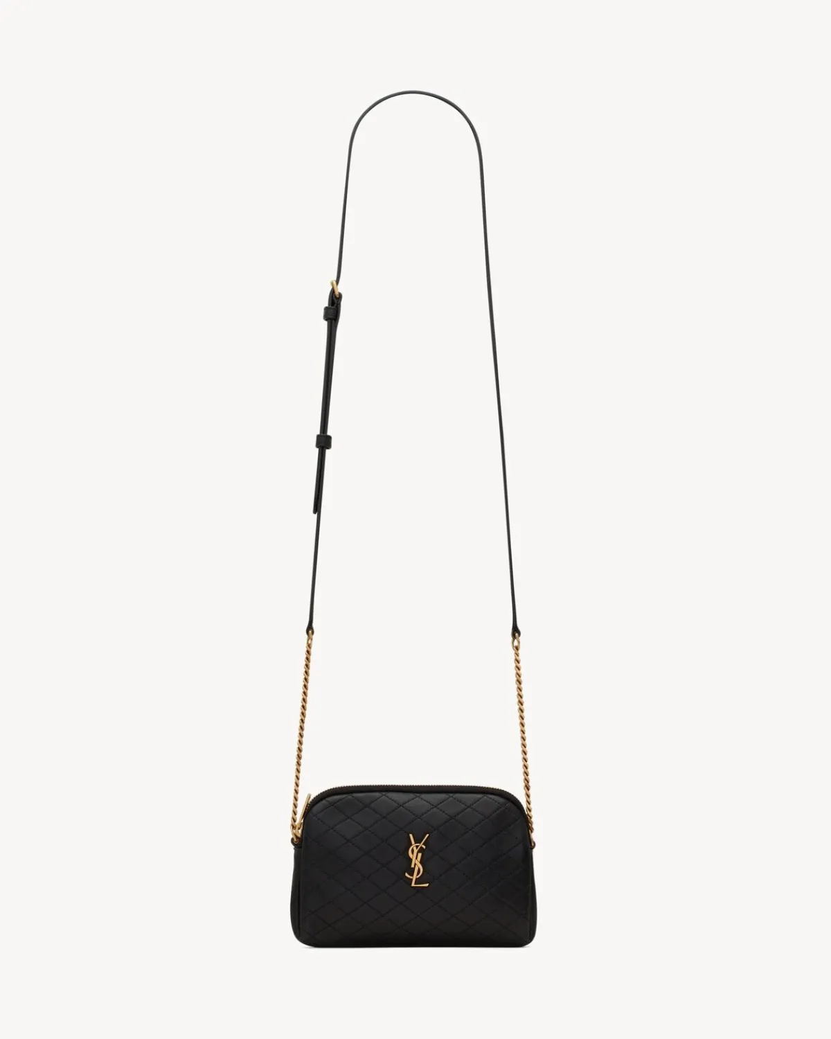 Saint Laurent Crossbody Bags | Mini Bags-GABY ZIPPERED POUCH IN LAMBSKIN BLACK