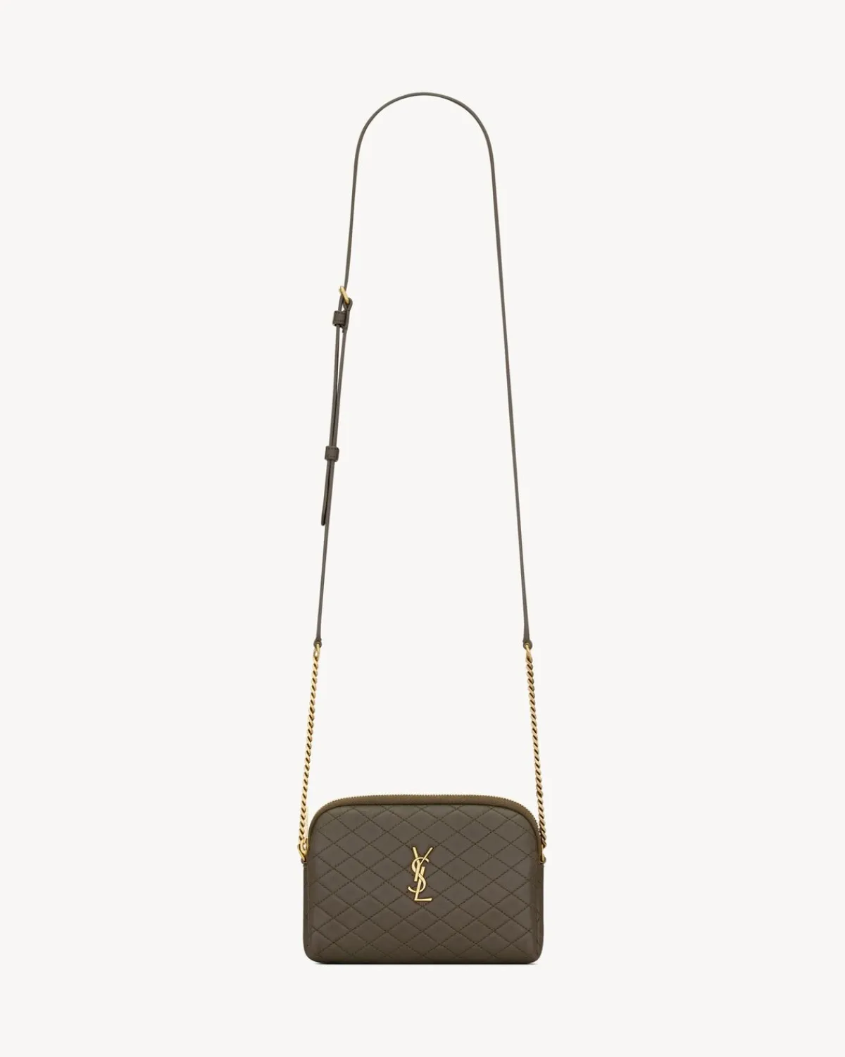 Saint Laurent Crossbody Bags | Mini Bags-GABY ZIPPERED POUCH IN LAMBSKIN LIGHTMUSK