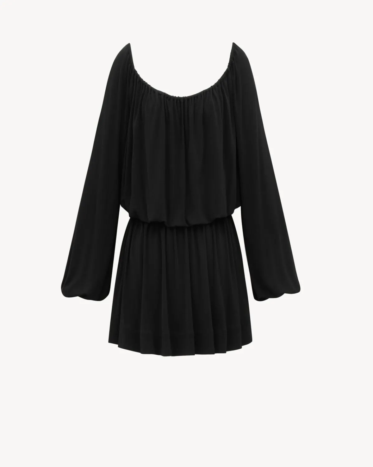 Saint Laurent Dresses And Skirts-gathered dress in satin crepe jersey NOIR