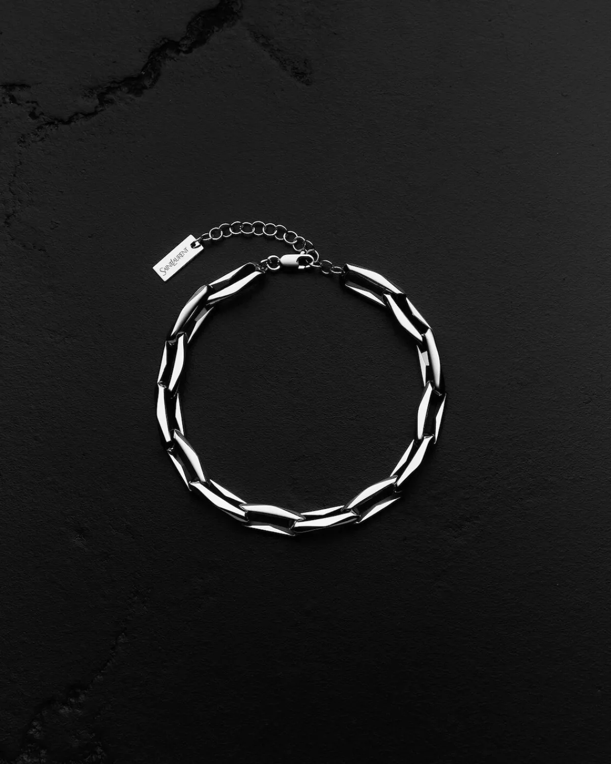 Saint Laurent Fine Jewelry-geometric chain bracelet in 18K grey gold greyGOLD