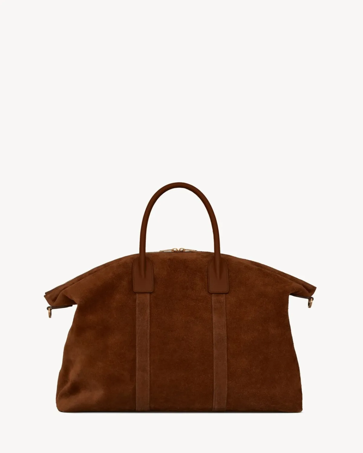 Saint Laurent Travel Bags-GIANT BOWLING bag in suede TANBROWN