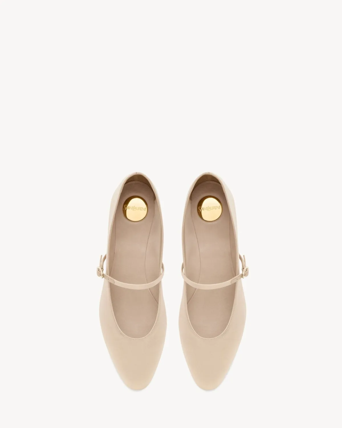 Saint Laurent Flats-GIO ballet flats in satin crepe LIGHTNUDE