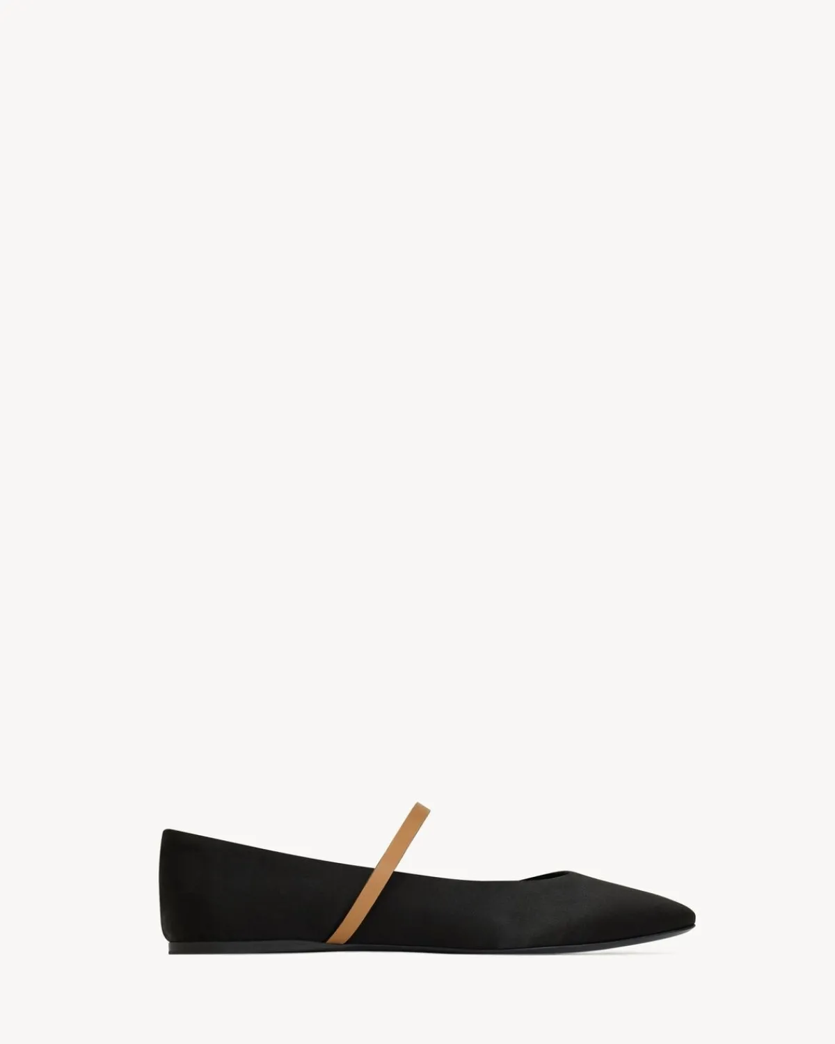 Saint Laurent Flats-GIO ballet flats in satin crepe BLACKANDBROWNGOLD