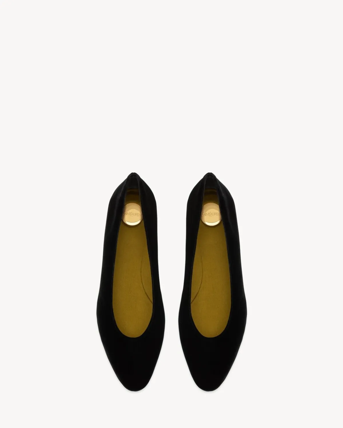 Saint Laurent Flats-GIO ballet flats in velvet BLACK