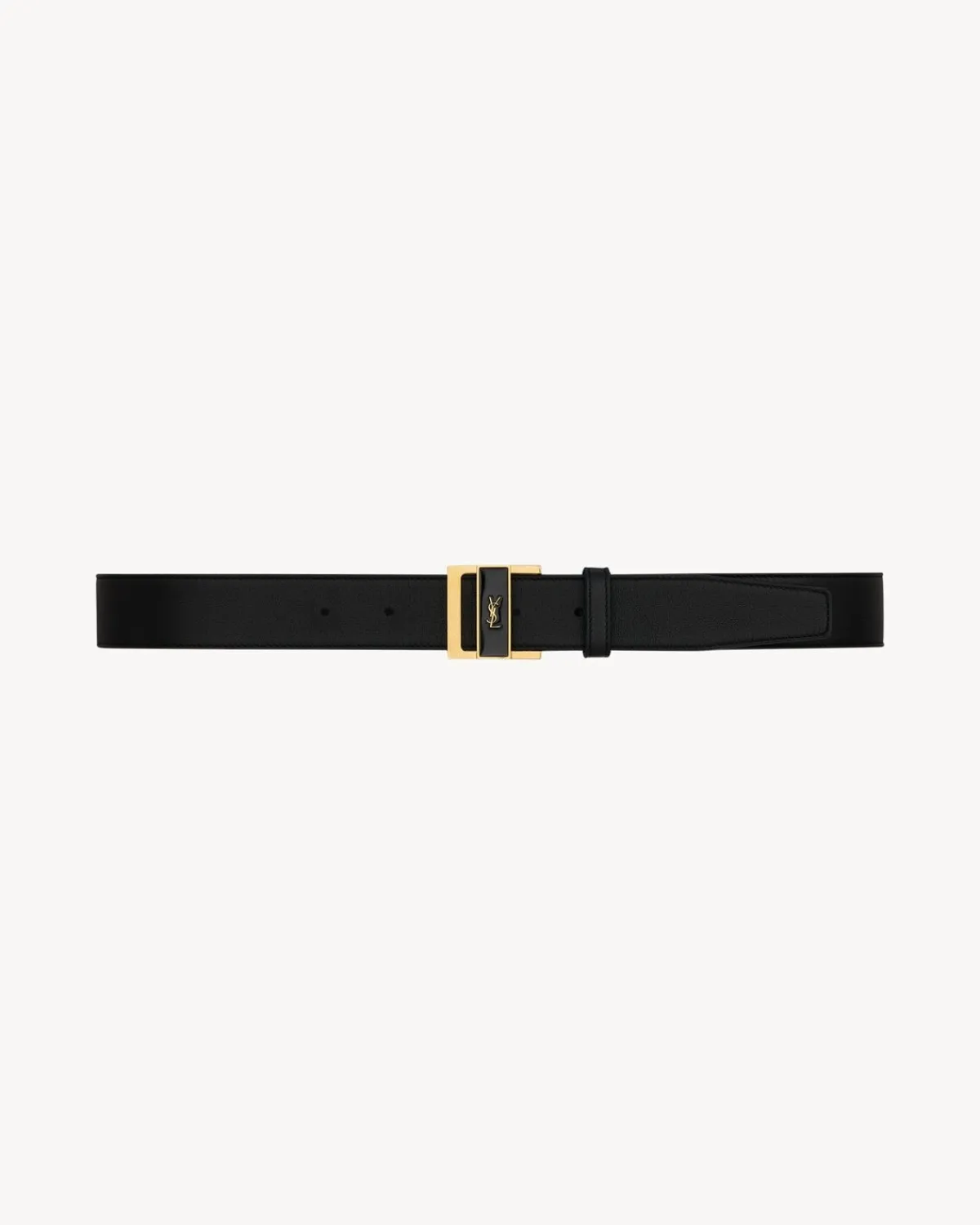 Saint Laurent Belts-GIO belt in BOX leather BLACK