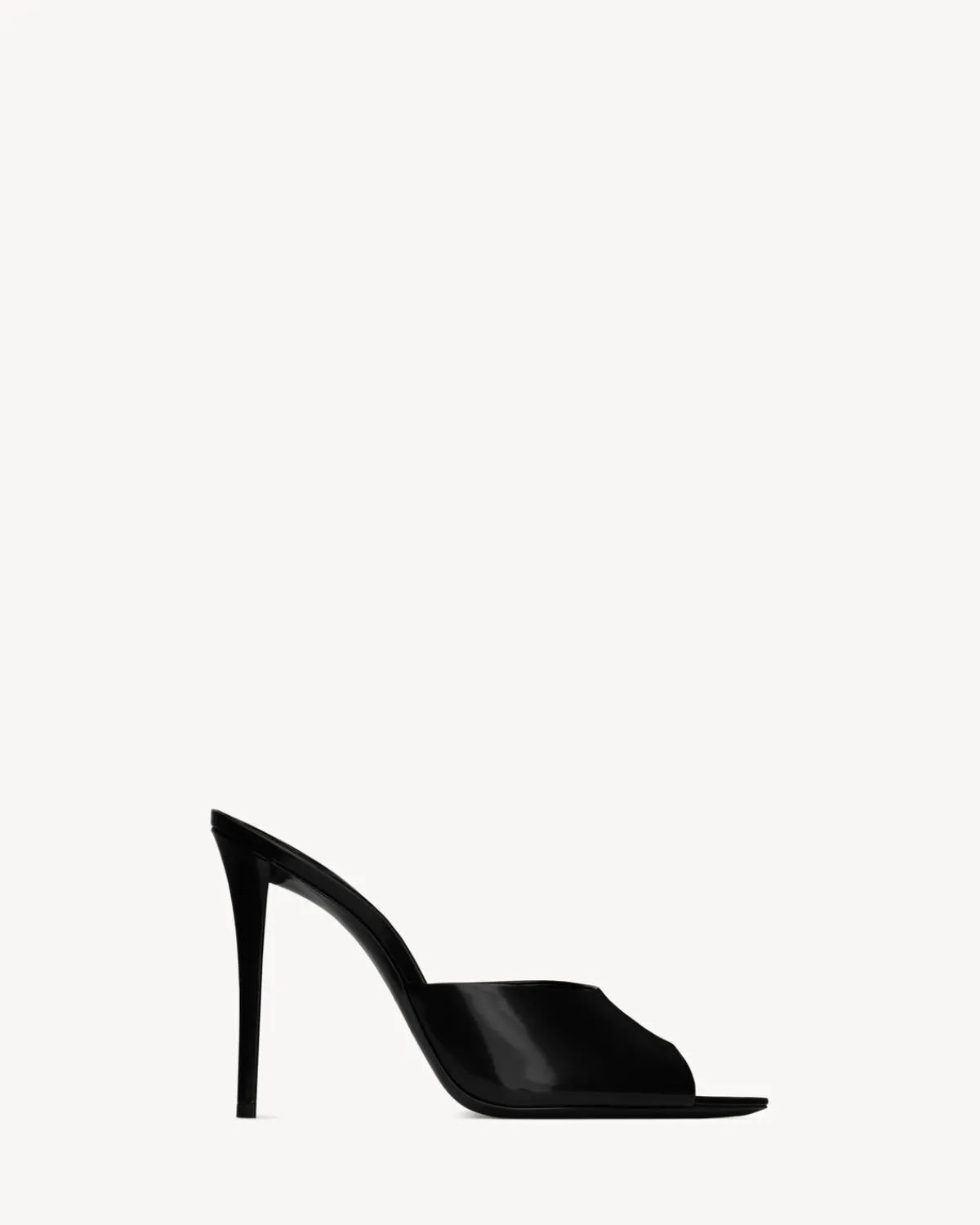 Saint Laurent Pumps And Mules-GOLDIE mules in glazed leather BLACK