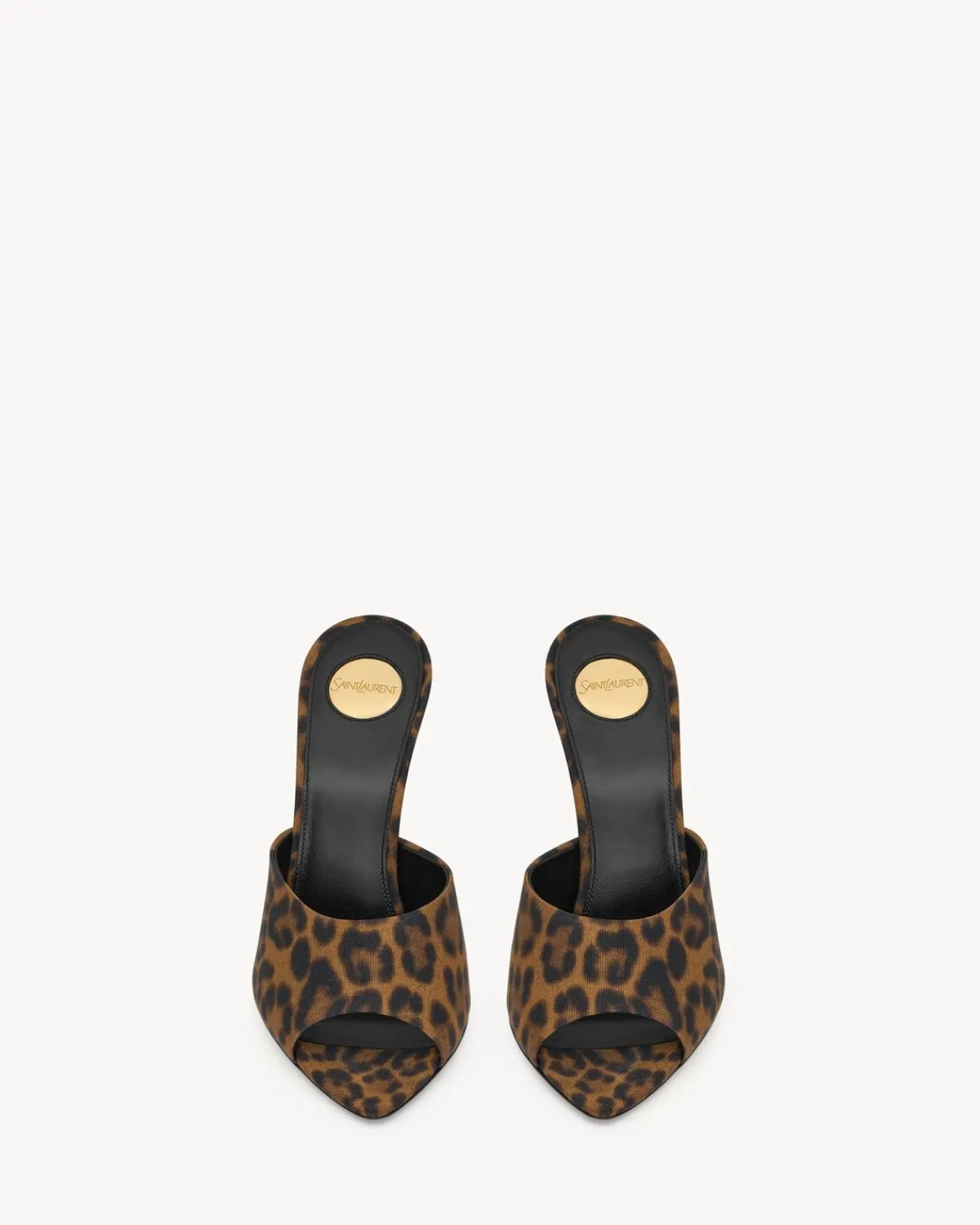 Saint Laurent Pumps And Mules-GOLDIE mules in leopard grosgrain MANTONATURALE