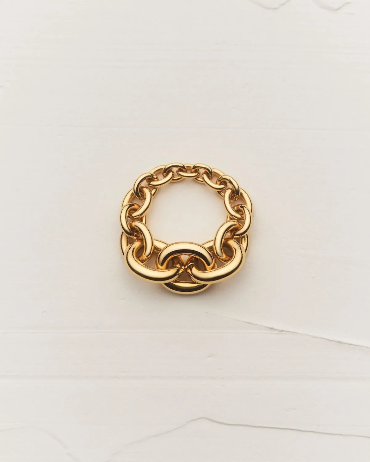 Saint Laurent Fine Jewelry-graduated chain ring in 18K yellow gold YELLOWGOLD