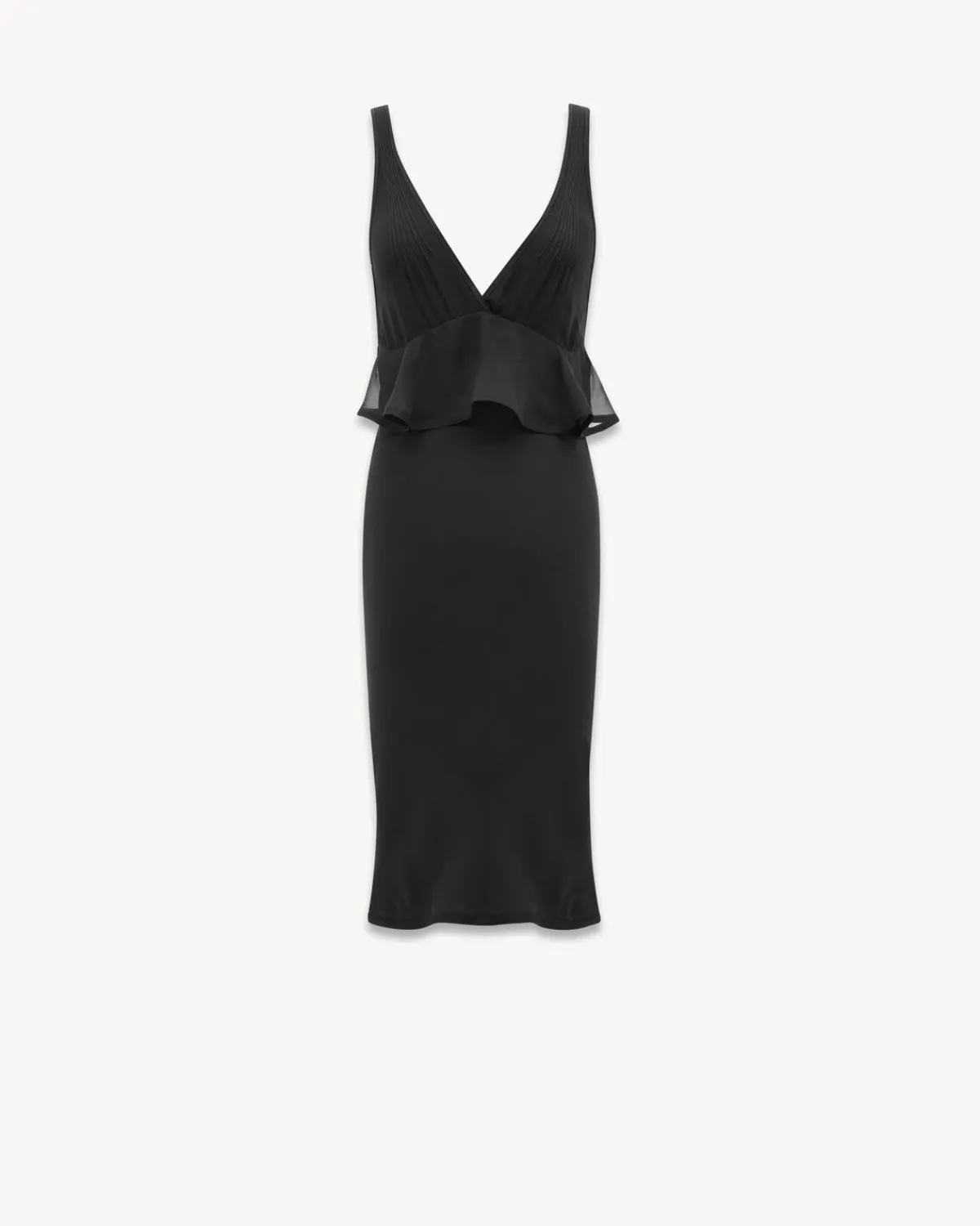 Saint Laurent Dresses And Skirts-halter dress in silk crepe muslin BLACK