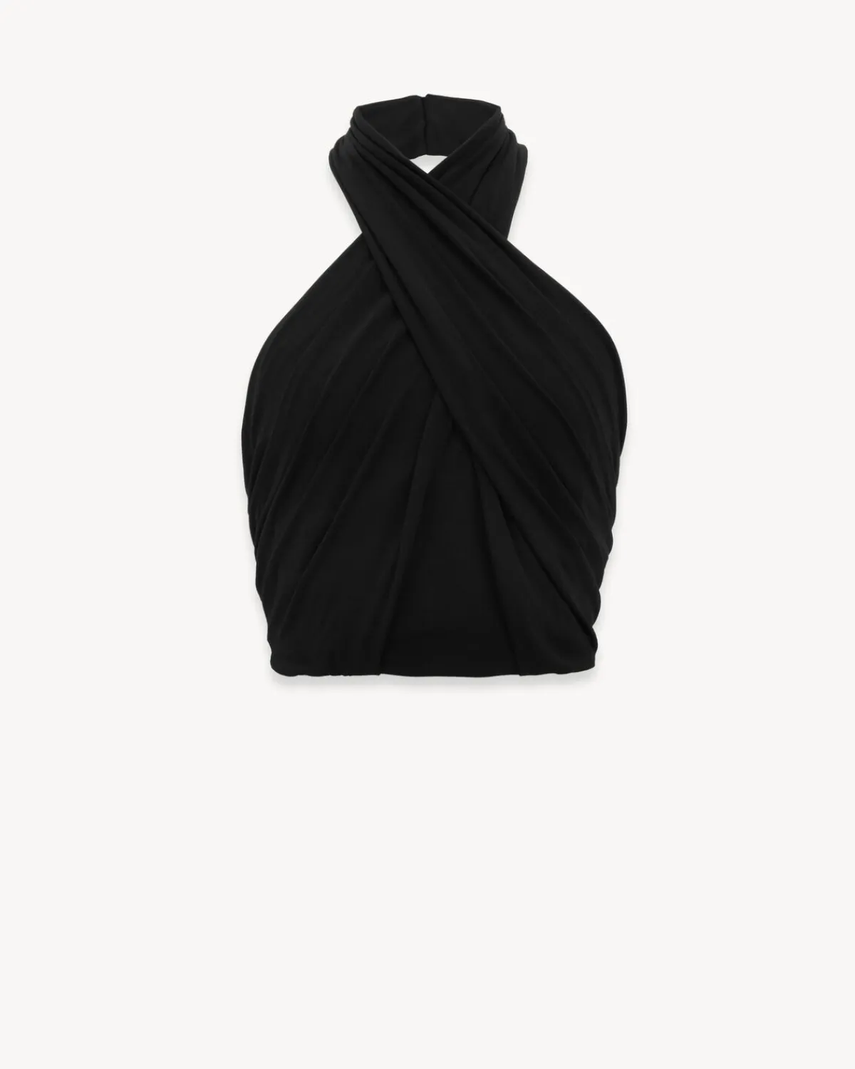 Saint Laurent Shirts And Tops-halter top in stretch jersey BLACK