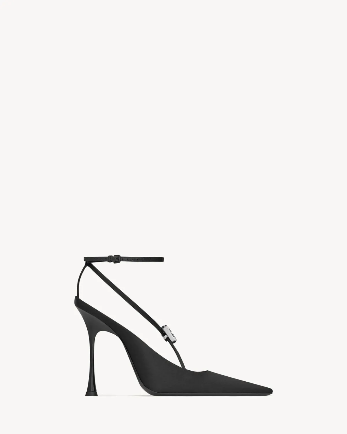 Saint Laurent Pumps And Mules-HARLOW pumps in satin crepe and crystals BLACK