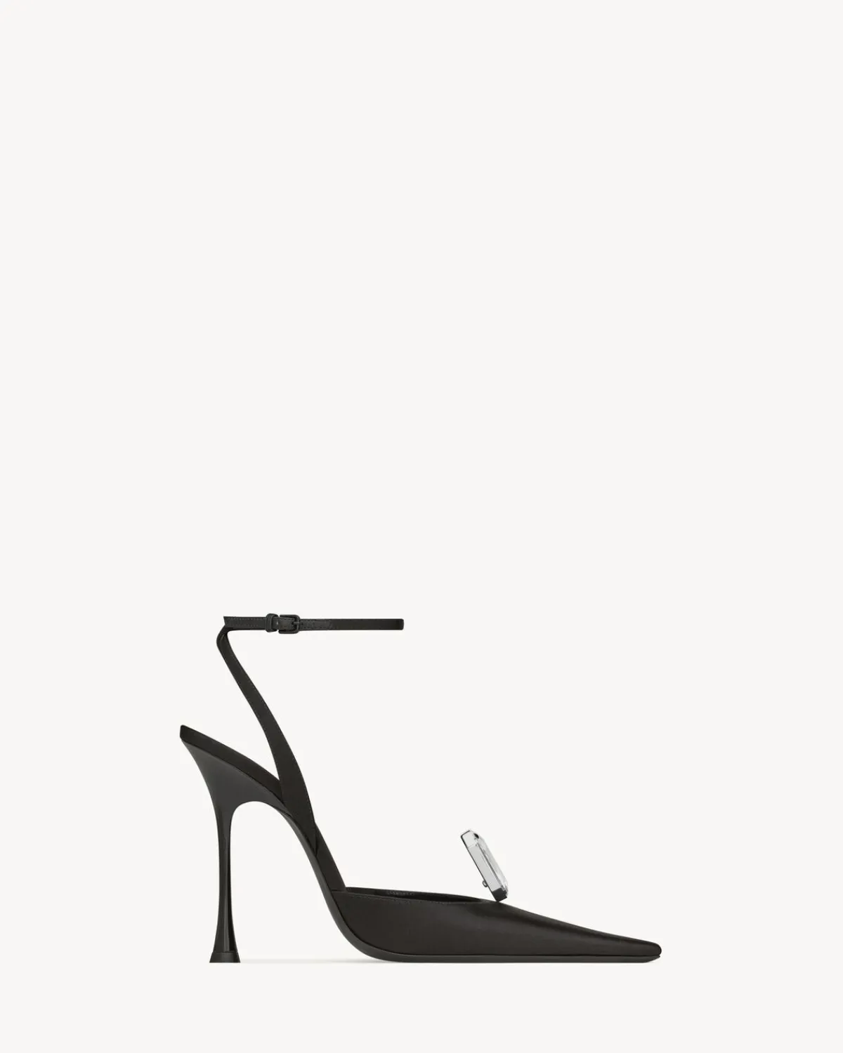 Saint Laurent Pumps And Mules-HARLOW pumps in satin crepe and crystals BLACK