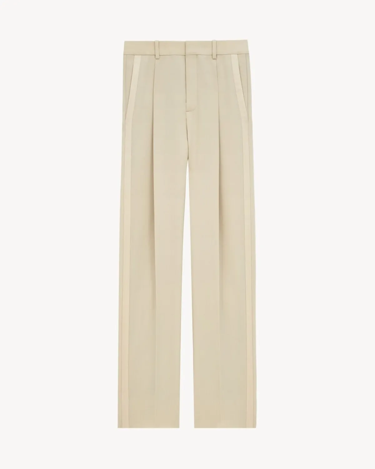 Saint Laurent Jackets And Pants-high-waisted pants in light wool BEIGE