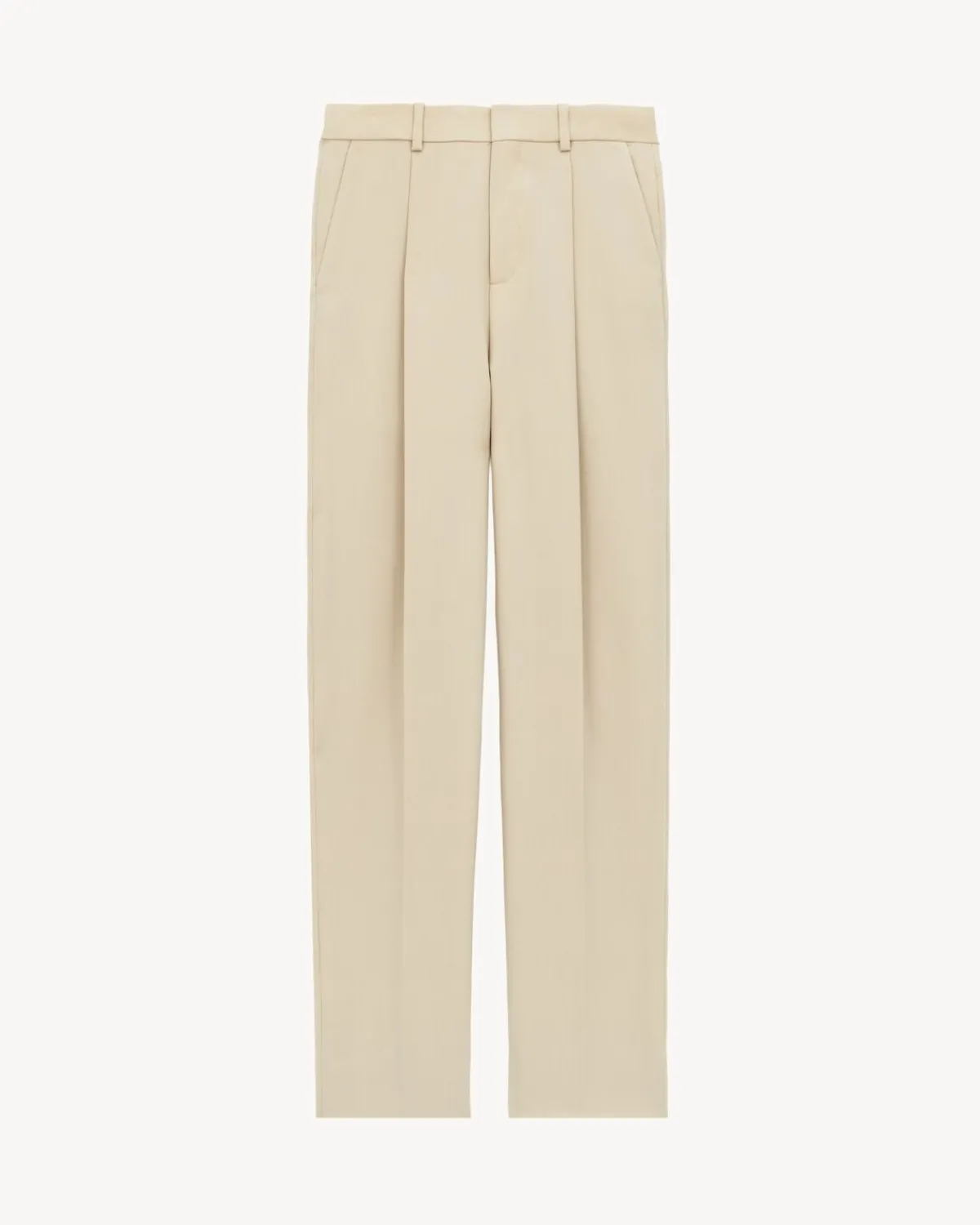 Saint Laurent Jackets And Pants-high-waisted pants in light wool BEIGE