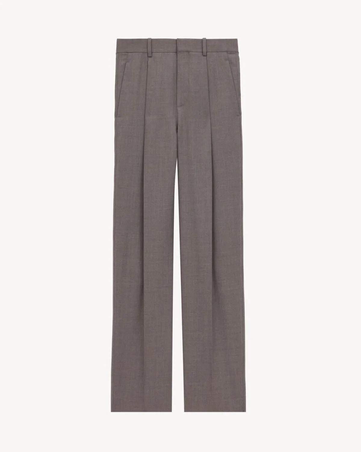 Saint Laurent Jackets And Pants-high-waisted pants in wool chiné NOIX