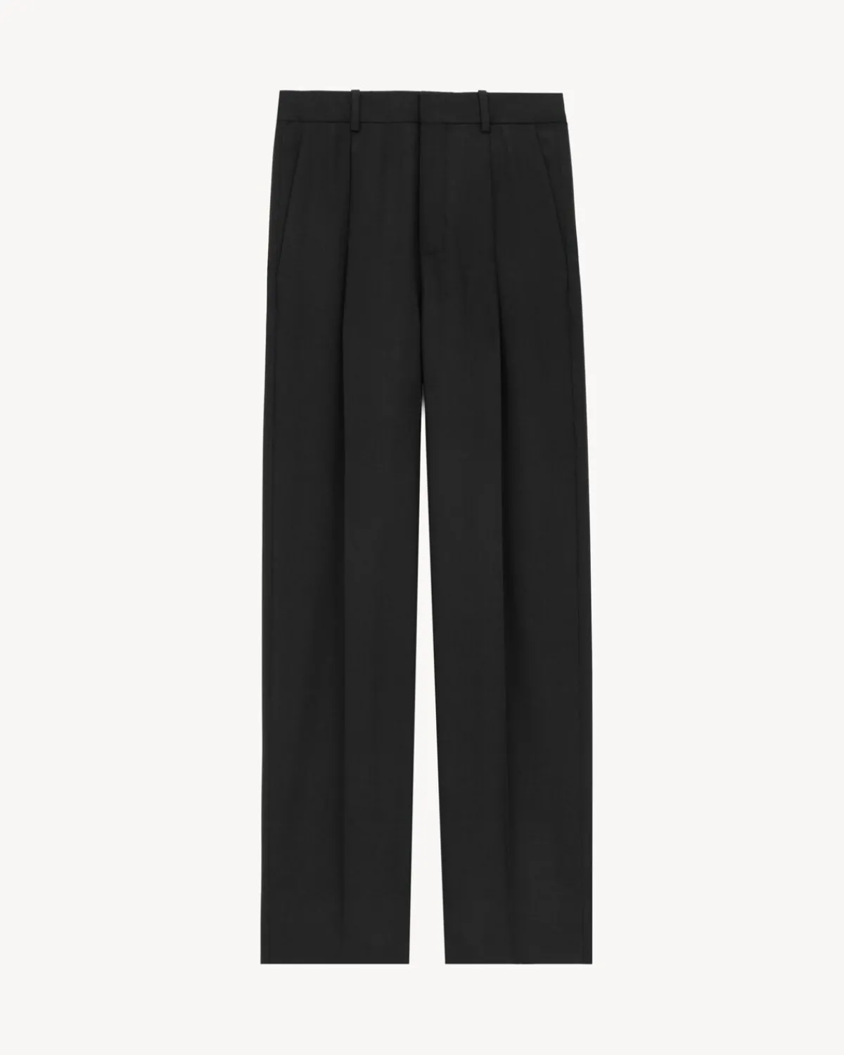 Saint Laurent Jackets And Pants-high-waisted pants in wool chiné NOIR