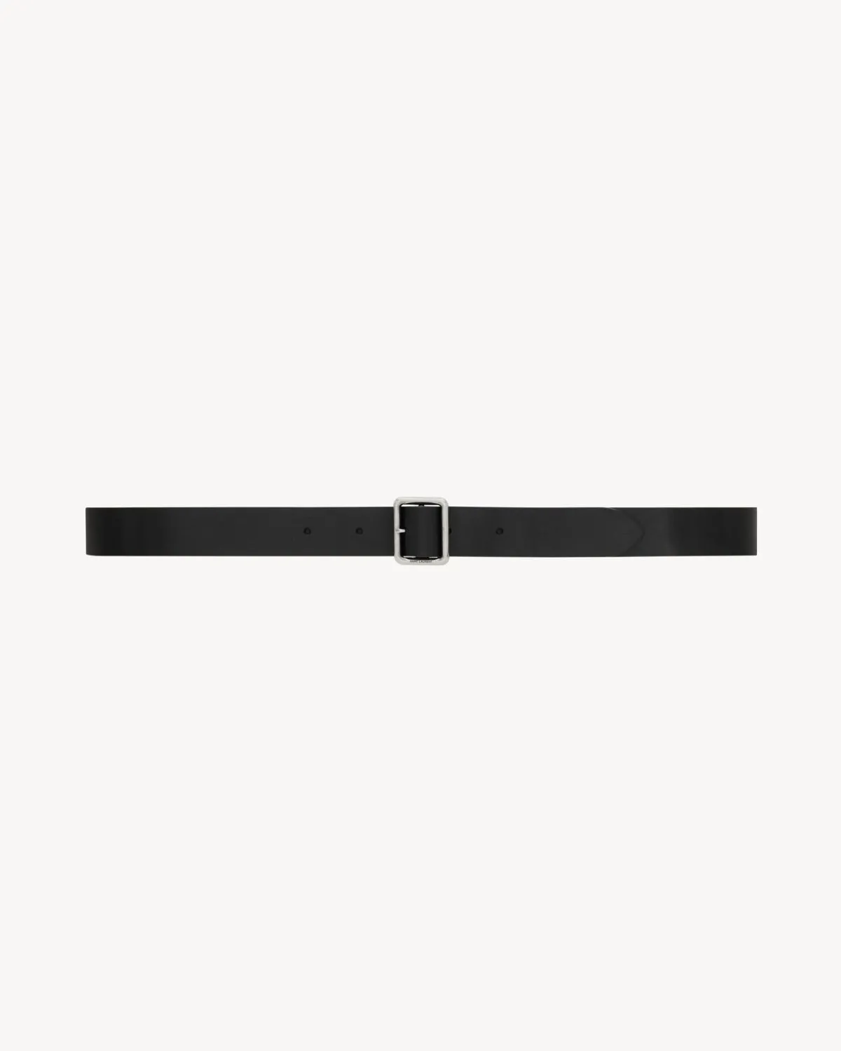 Saint Laurent Belts-HUBLOT buckle thin belt in vegetable-tanned leather BLACK