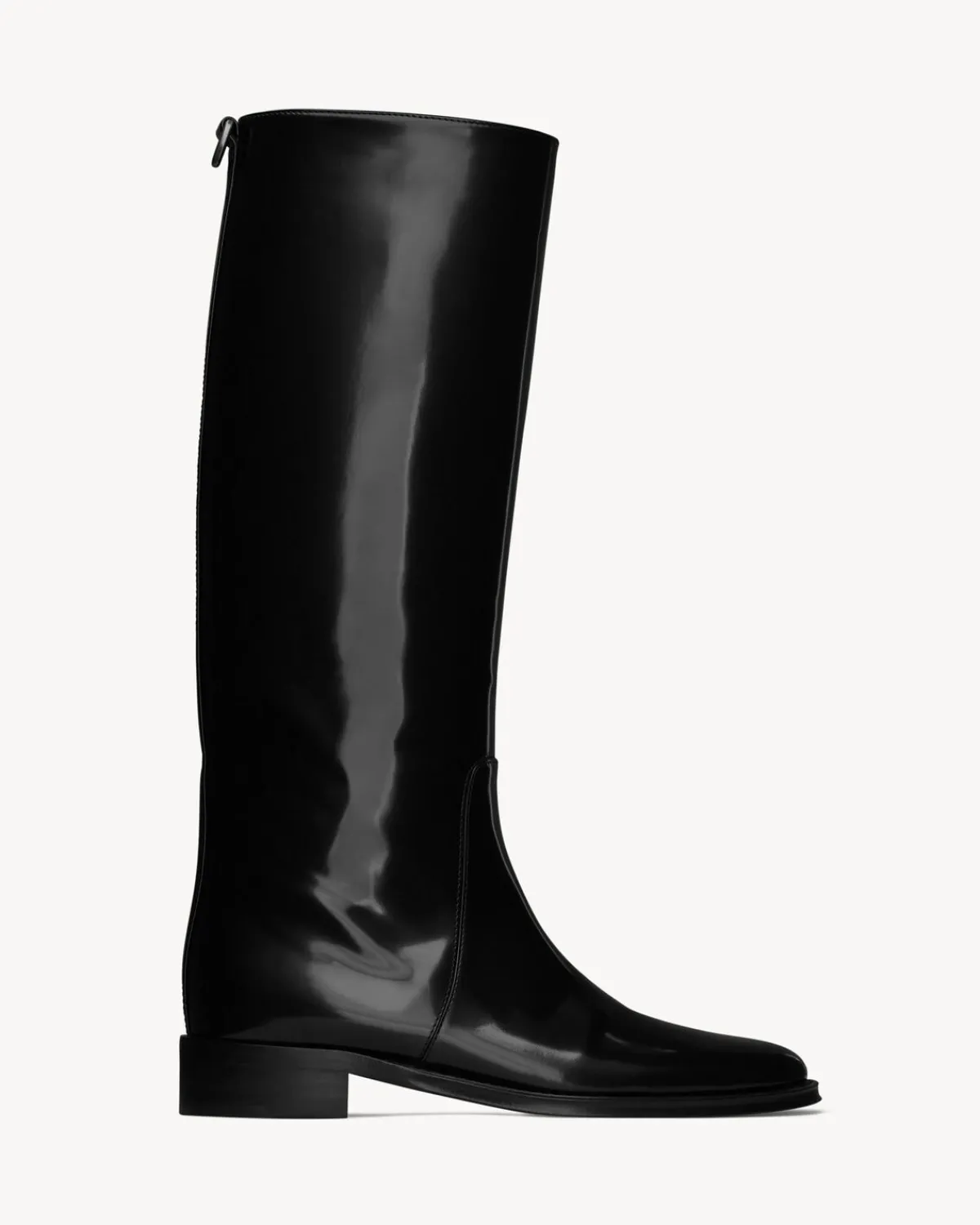 Saint Laurent Boots-HUNT boots in glazed leather BLACK