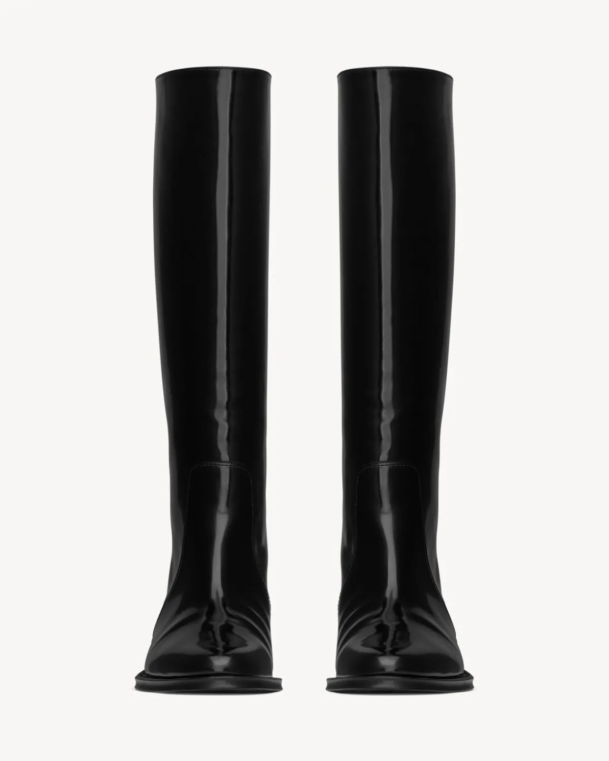 Saint Laurent Boots-HUNT boots in glazed leather BLACK