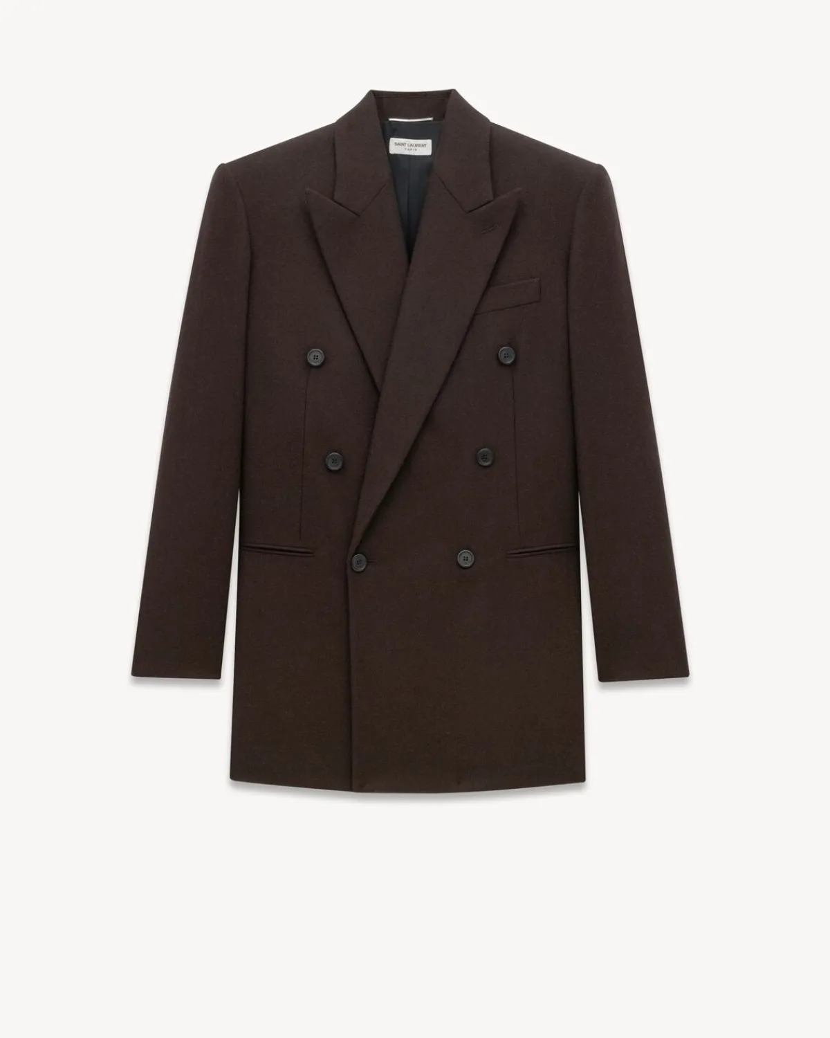 Saint Laurent Jackets And Pants-jacket in cashmere flannel MARRON