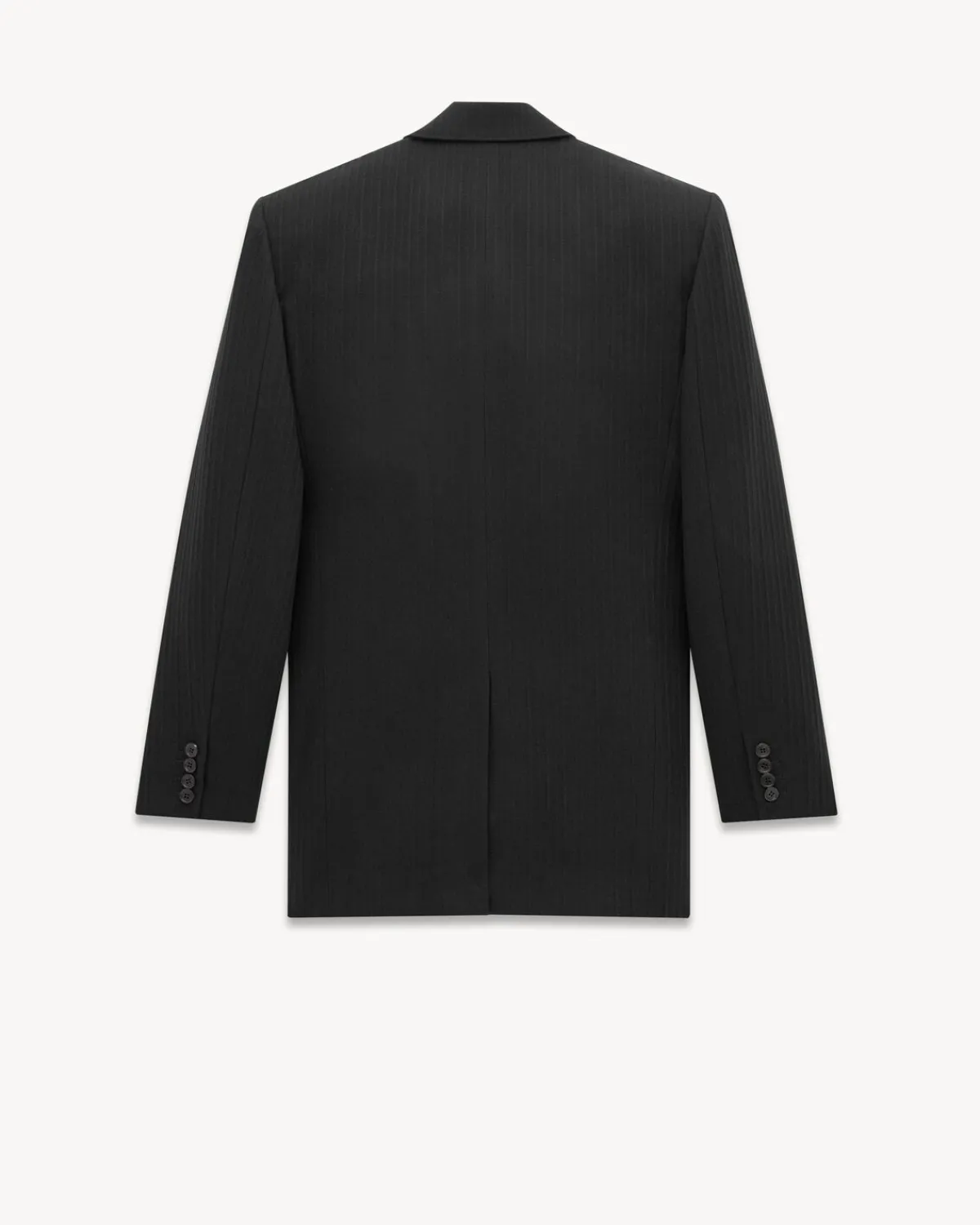 Saint Laurent Jackets And Pants-jacket in striped wool and cashmere flannel BLACK