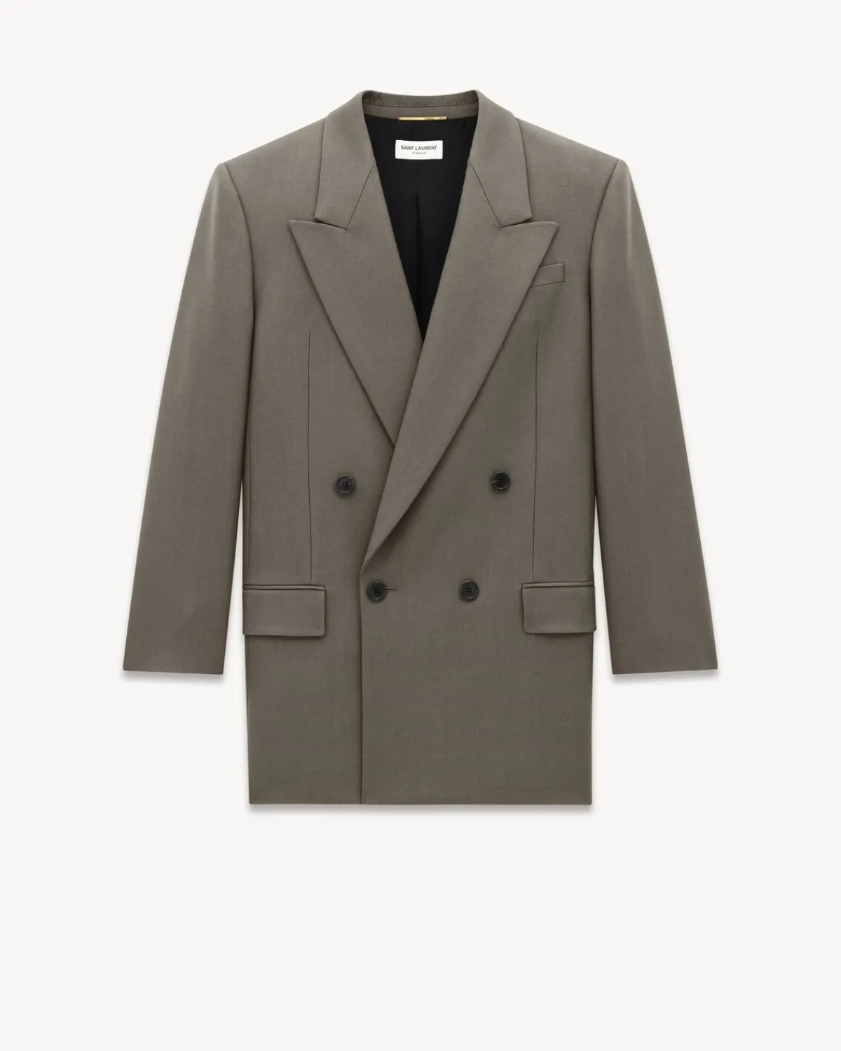 Saint Laurent Jackets And Pants-Jacket in Wool Gabardine GREY