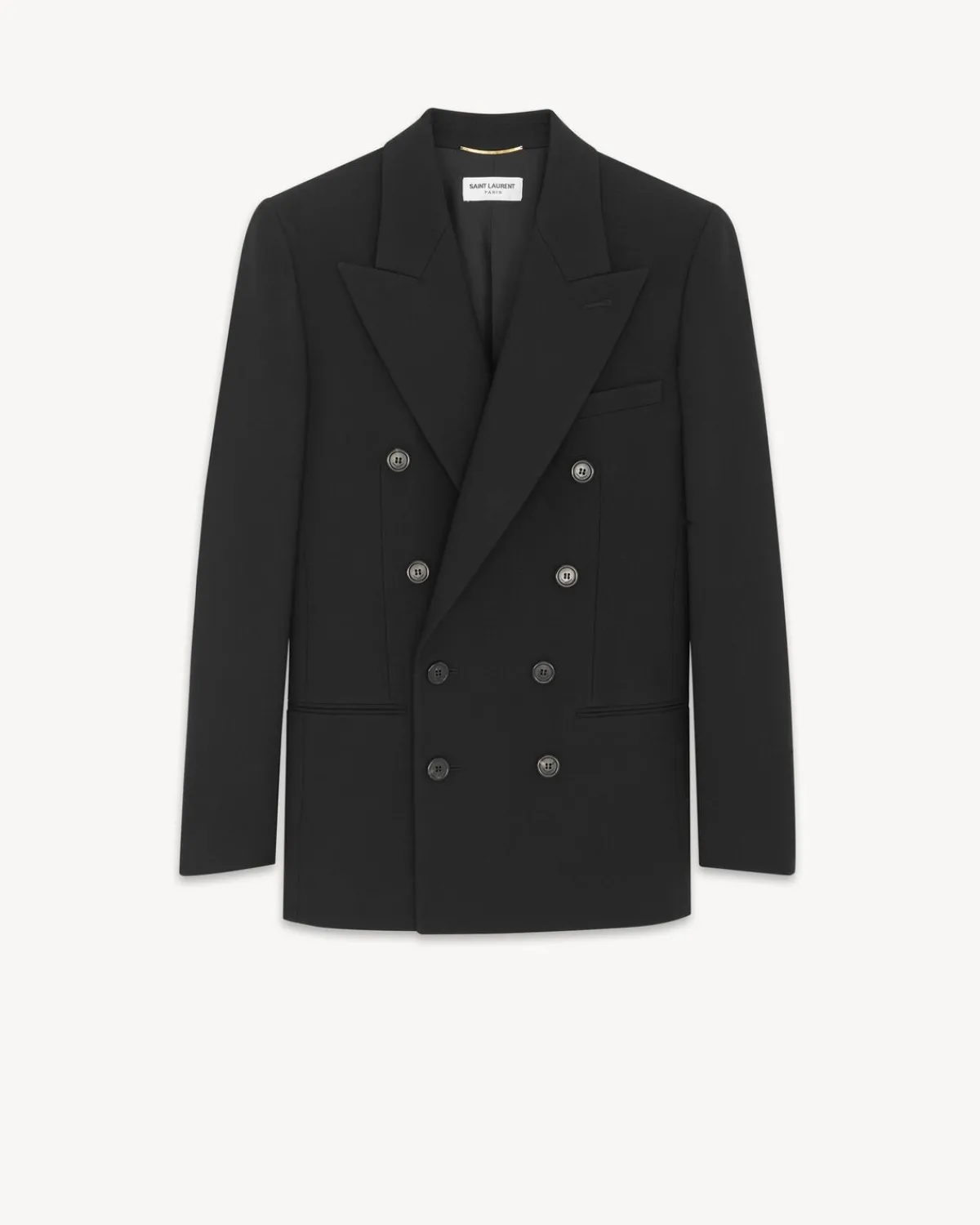 Saint Laurent Jackets And Pants-Jacket in Wool Gabardine BLACK