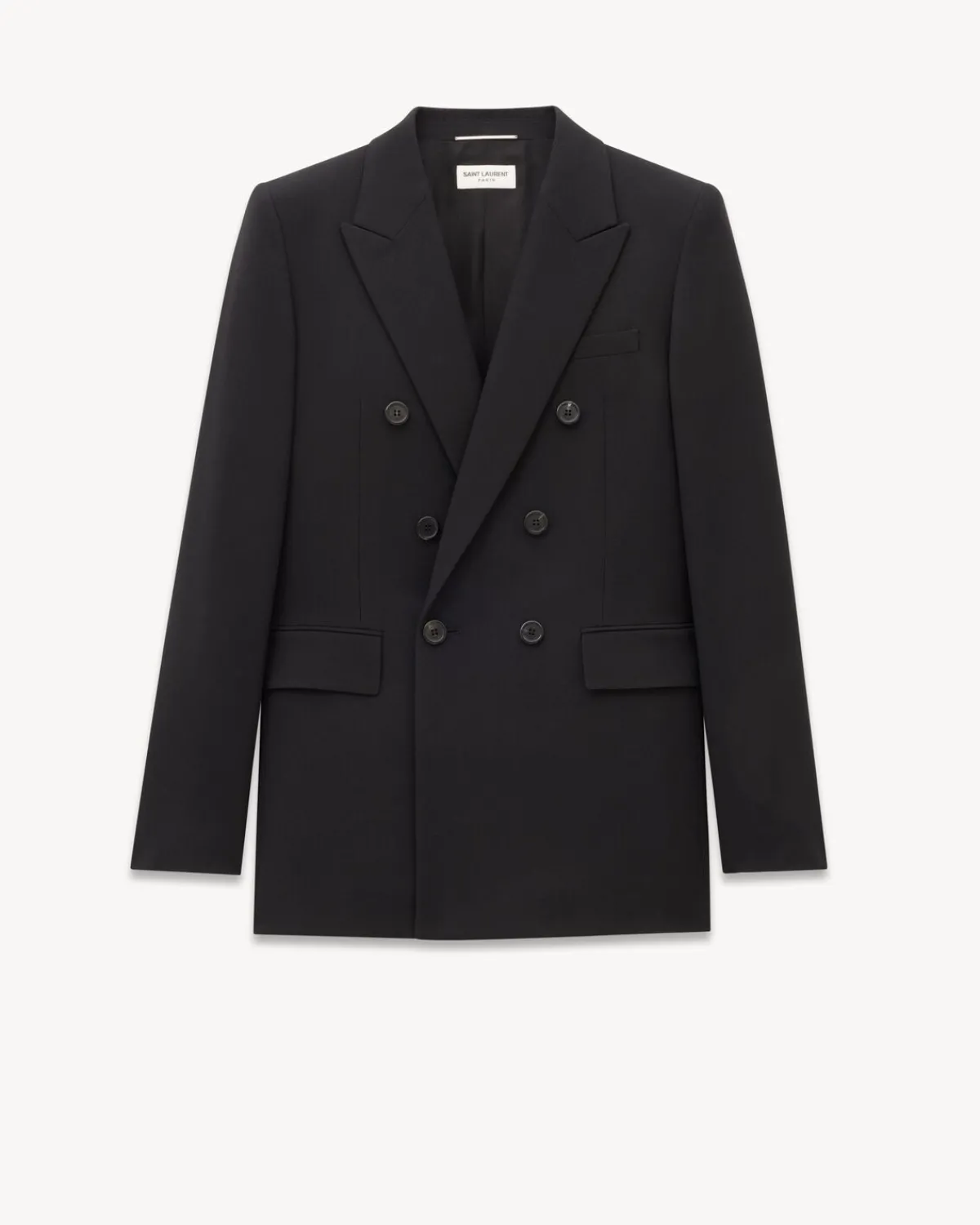 Saint Laurent Jackets And Pants-Jacket in Wool Gabardine BLACK