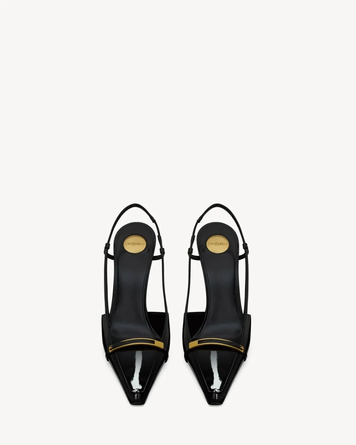 Saint Laurent Slingbacks-JACQUELINE slingback pumps in patent leather BLACK