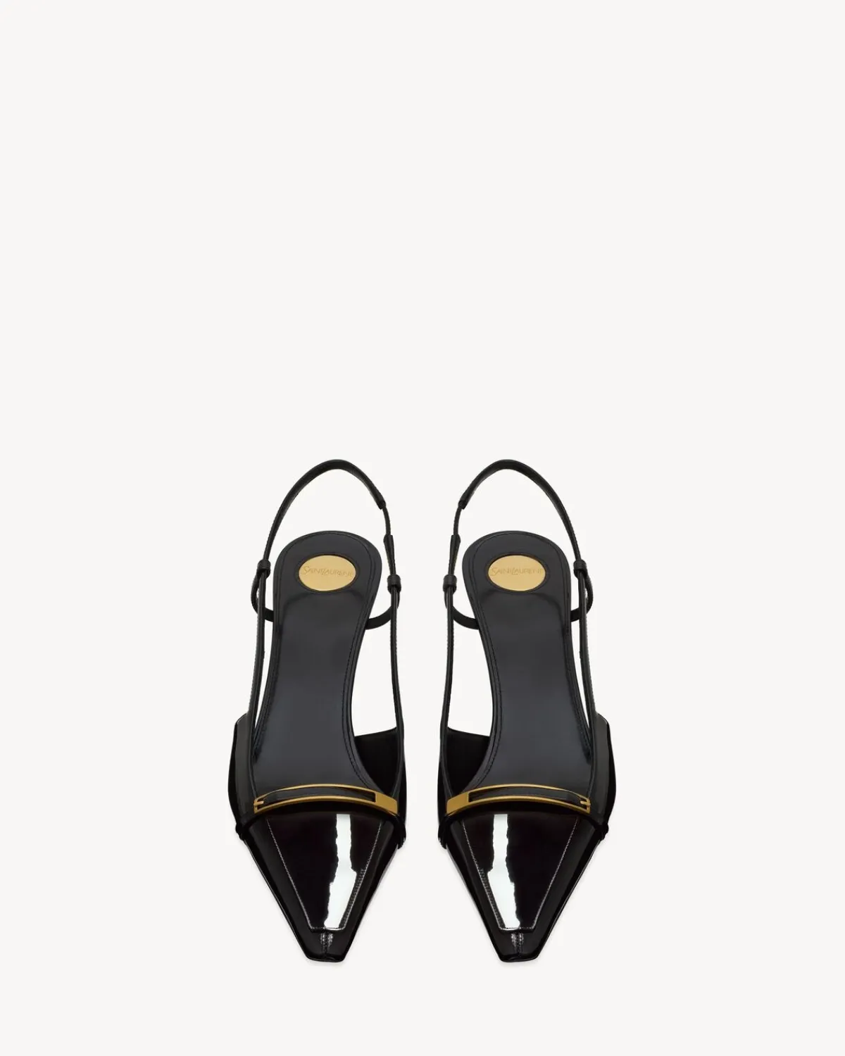 Saint Laurent Slingbacks-JACQUELINE slingback pumps in patent leather BLACK