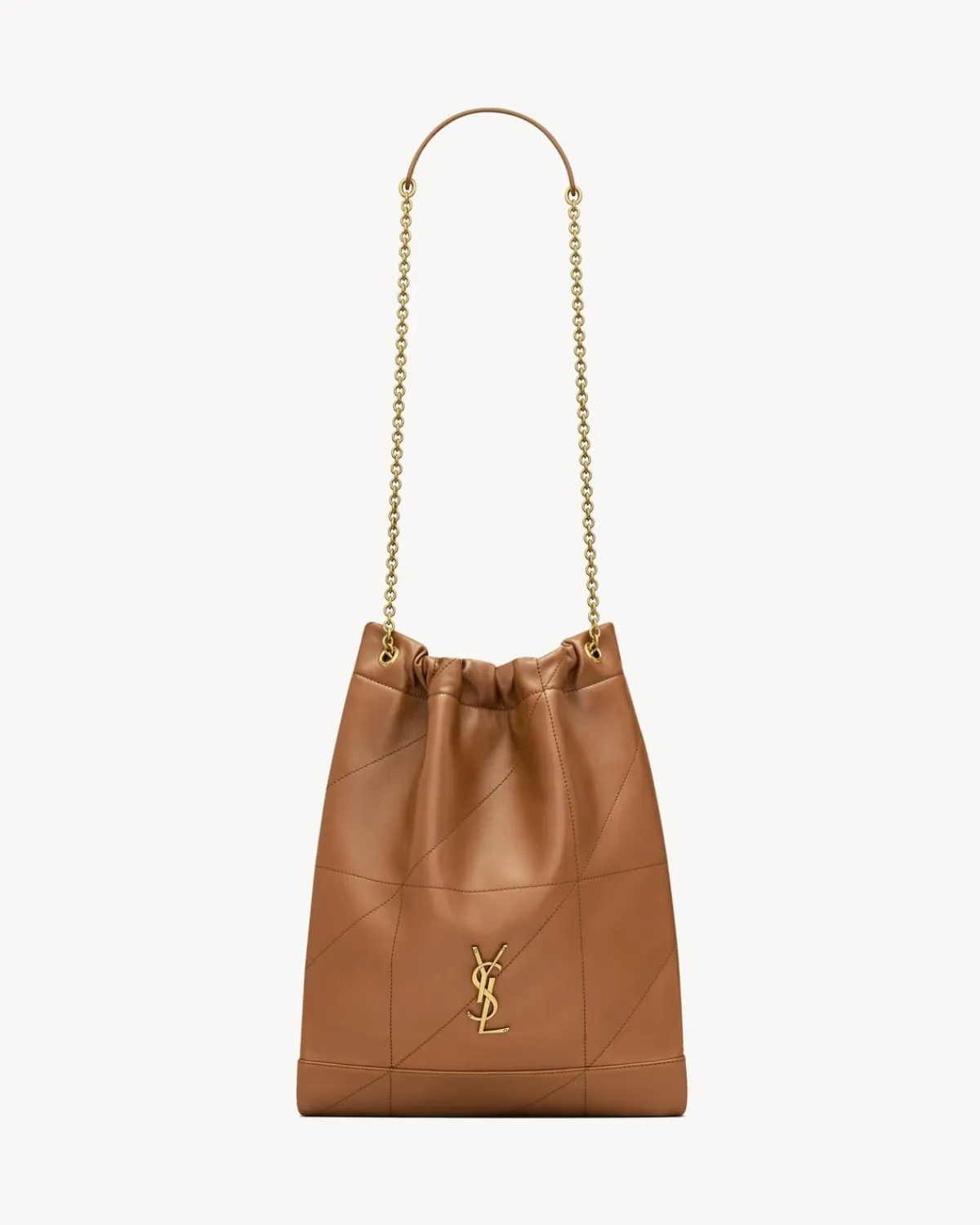 Saint Laurent Shoulder Bags-JAMIE POCHON in lambskin BROWN