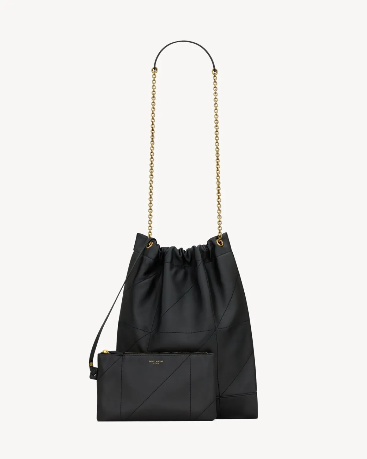 Saint Laurent Shoulder Bags-JAMIE POCHON in lambskin BLACK