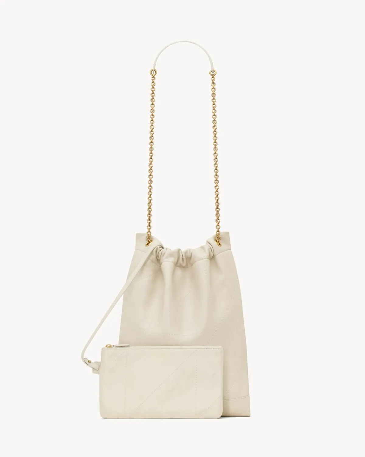 Saint Laurent Shoulder Bags-JAMIE POCHON in lambskin BLANCVINTAGE