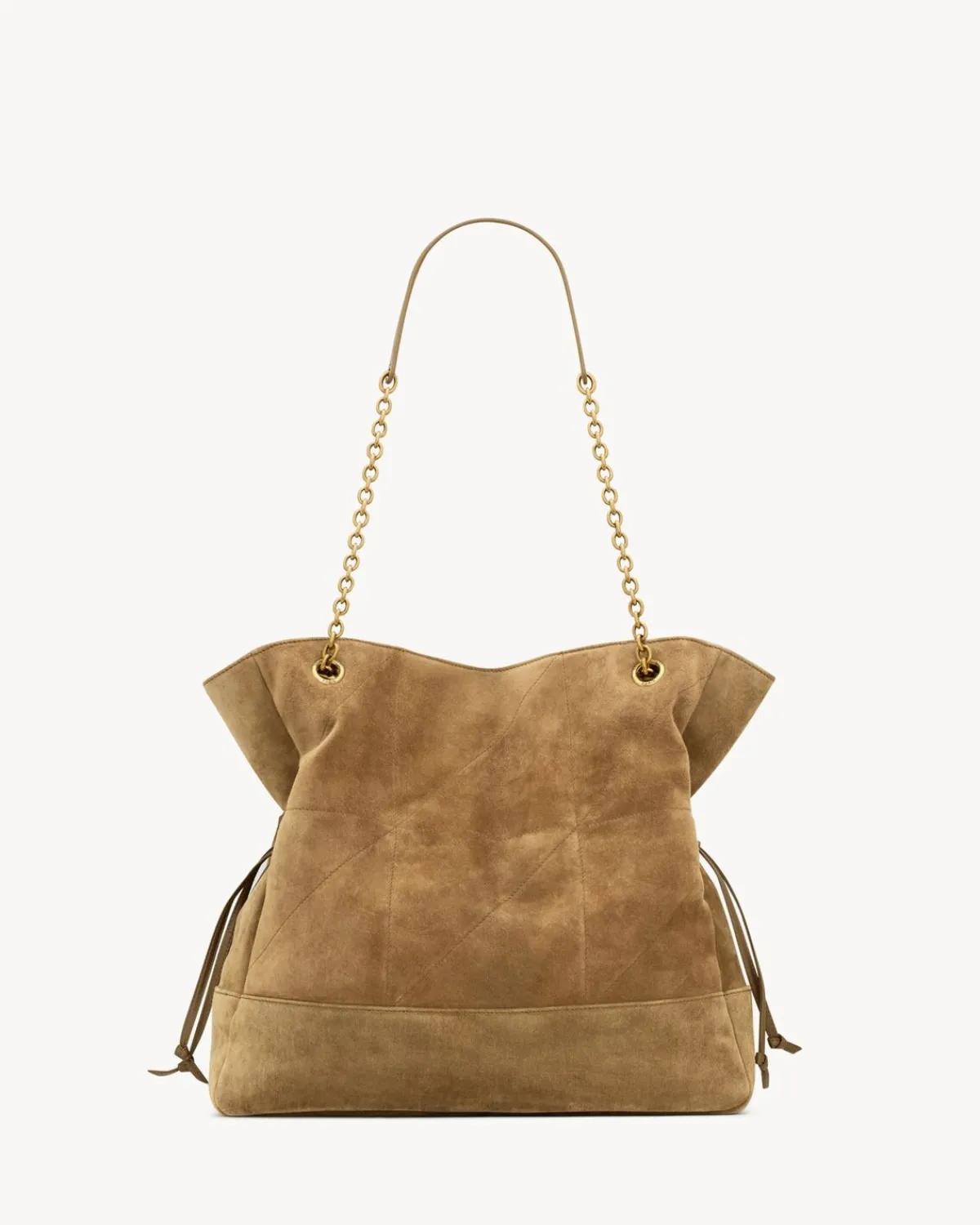 Saint Laurent Shoulder Bags-JAMIE shopping bag in suede GOLDENLEAF