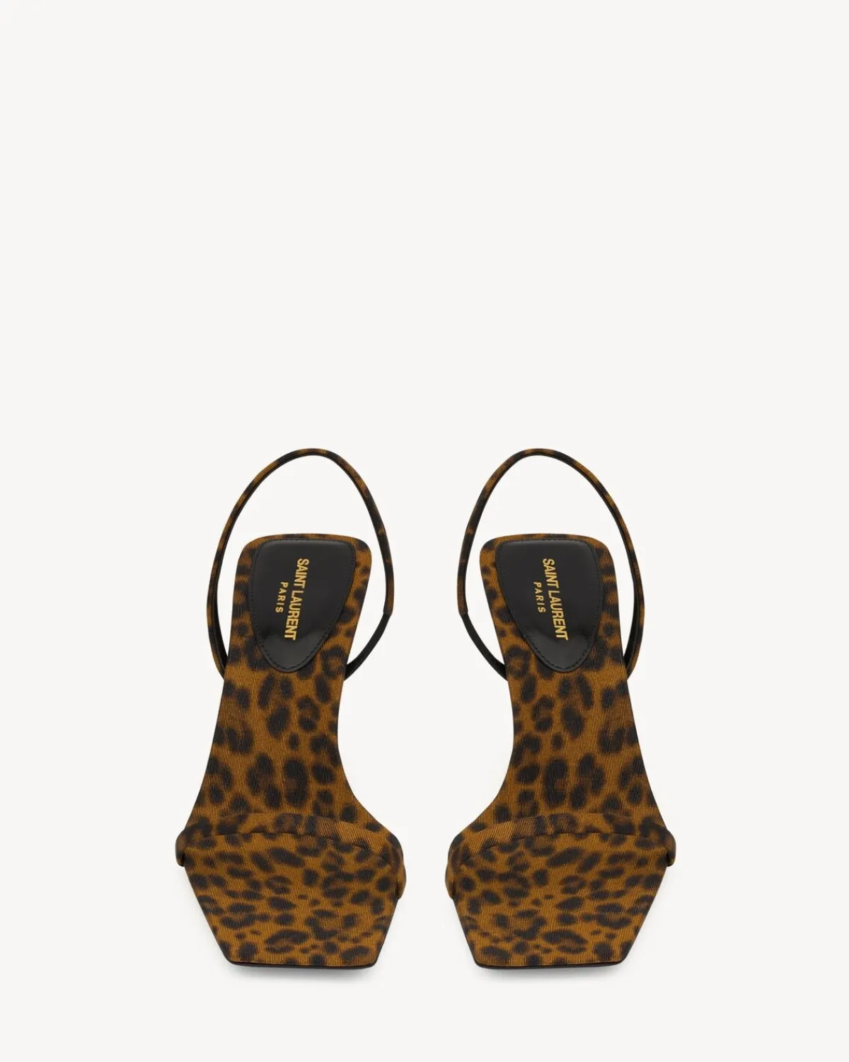 Saint Laurent Sandals-JASPE sandals in leopard grosgrain MANTONATURALE