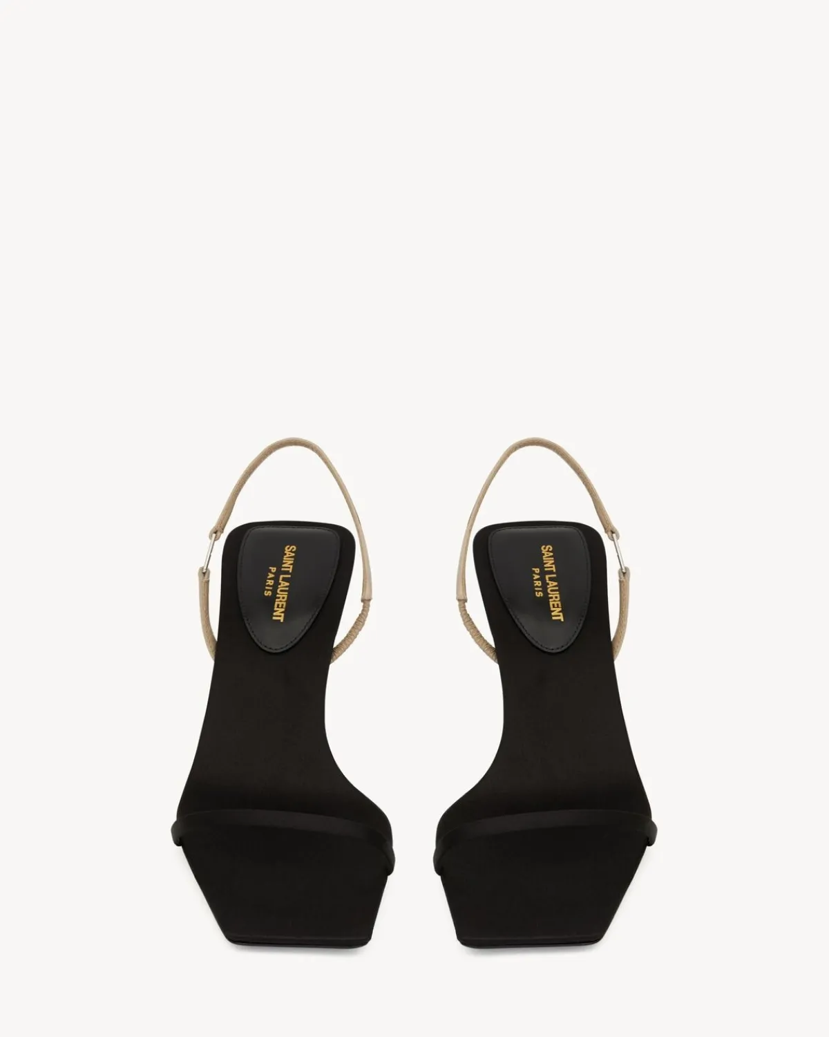 Saint Laurent Sandals-JASPE sandals in satin crepe BLACKANDNUDE