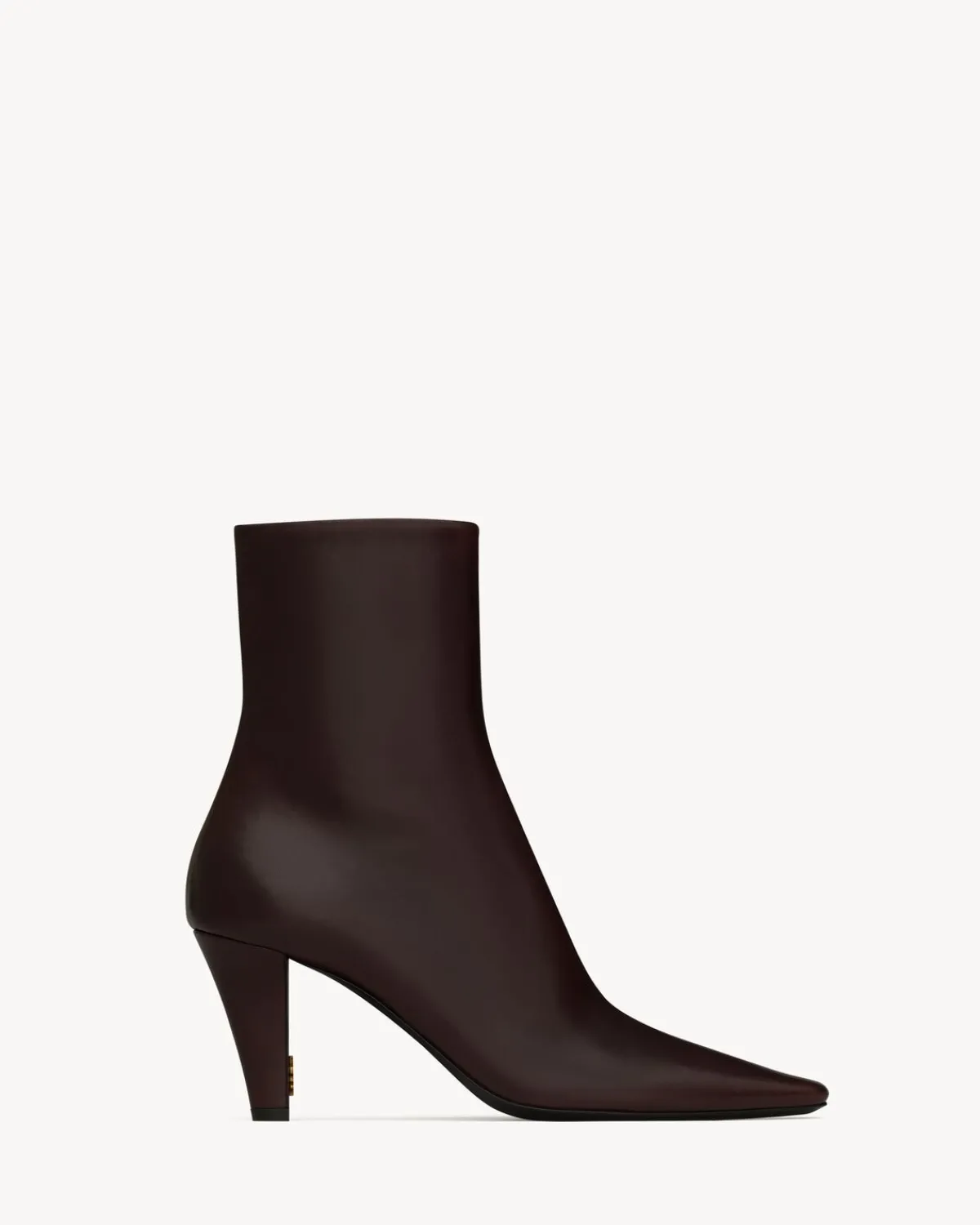 Saint Laurent Boots-JILL booties in smooth leather MARRONGLACE