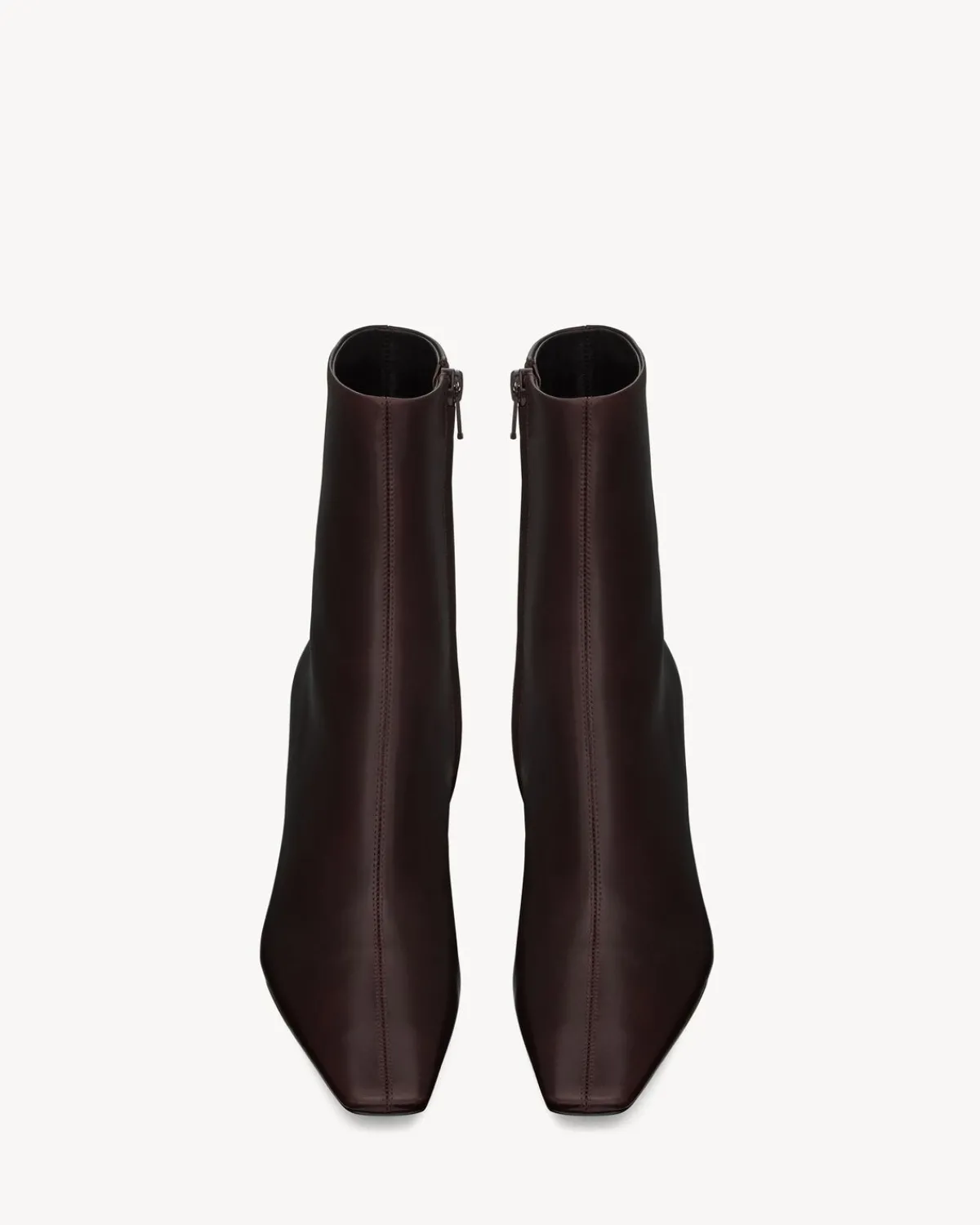 Saint Laurent Boots-JILL booties in smooth leather MARRONGLACE