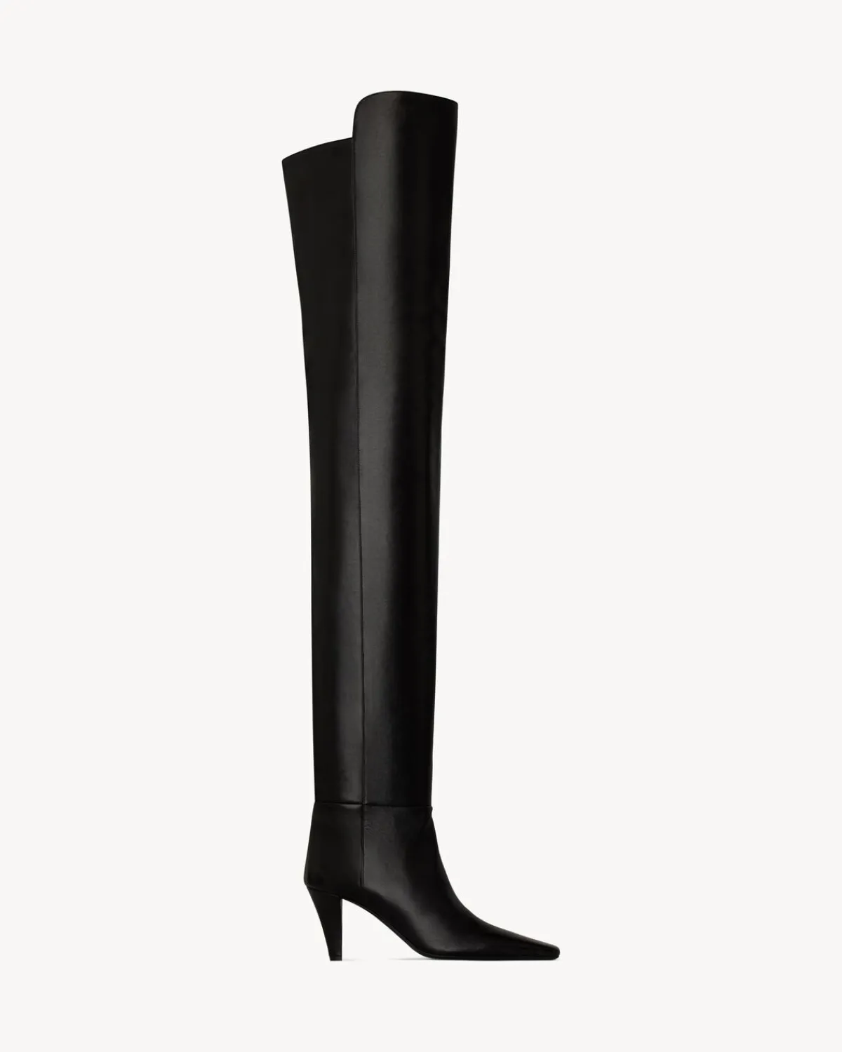 Saint Laurent Boots-JILL over-the-knee boots in smooth leather BLACK