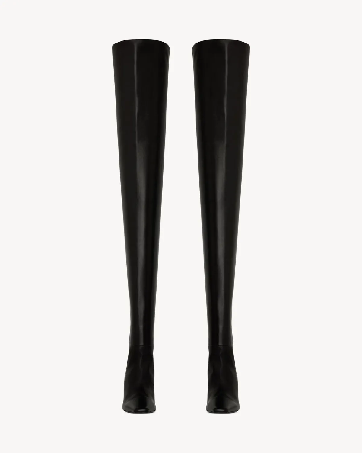 Saint Laurent Boots-JILL over-the-knee boots in smooth leather BLACK