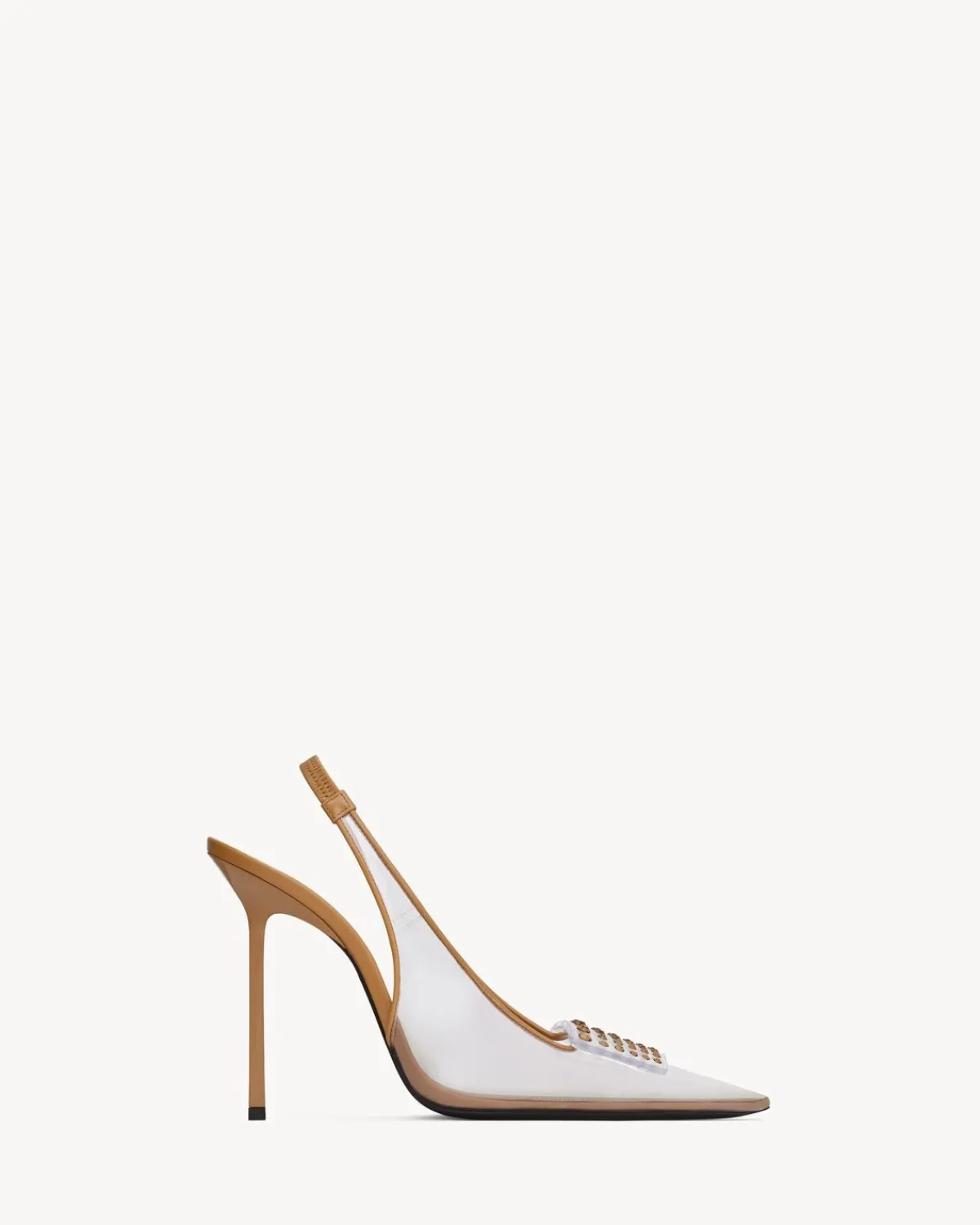 Saint Laurent Slingbacks-JIVE slingback pumps in TPU and rhinestones TRANSPARENTANDMACADAMIA