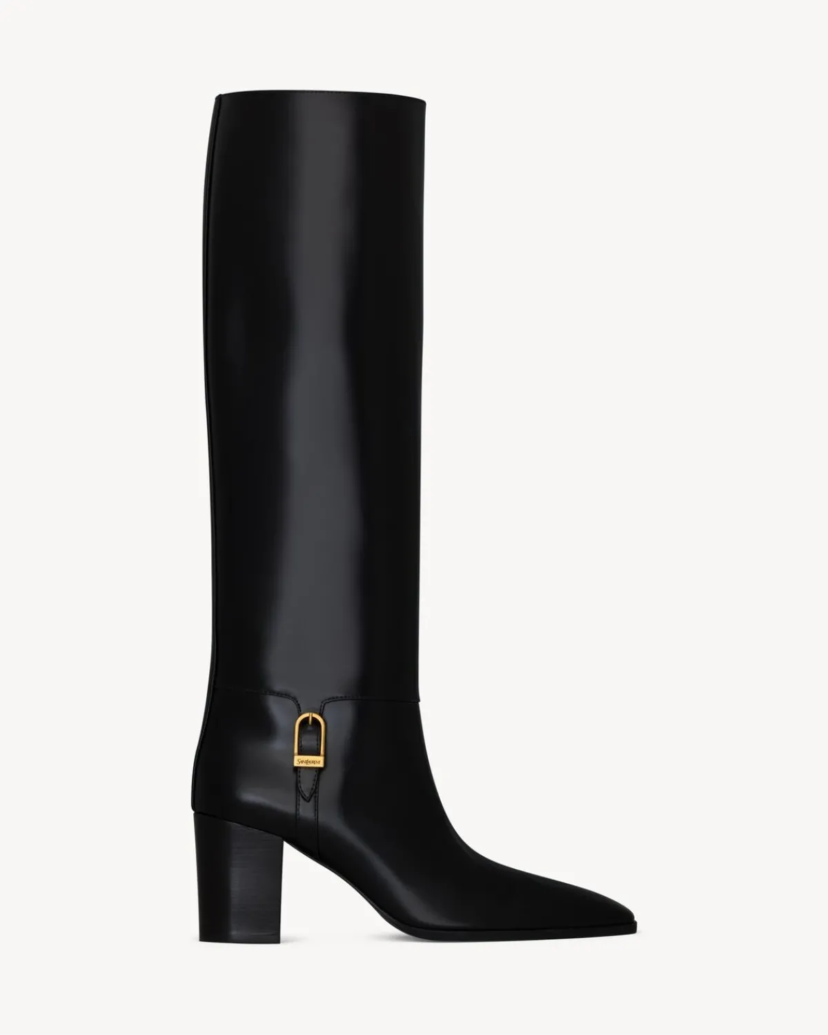 Saint Laurent Boots-JULIA boots in smooth leather BLACK