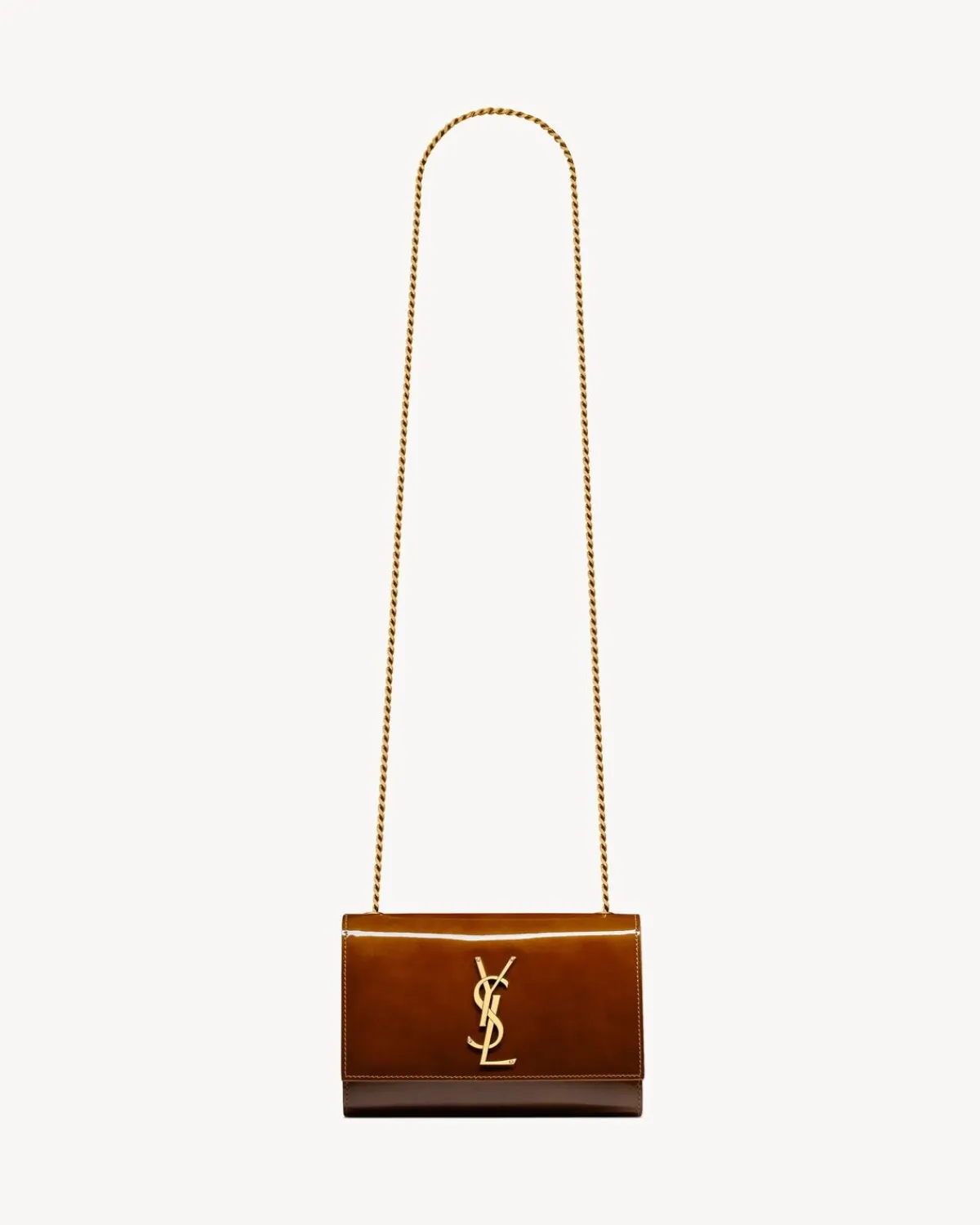 Saint Laurent Shoulder Bags | Crossbody Bags-KATE small in patent leather CHATAIGNE