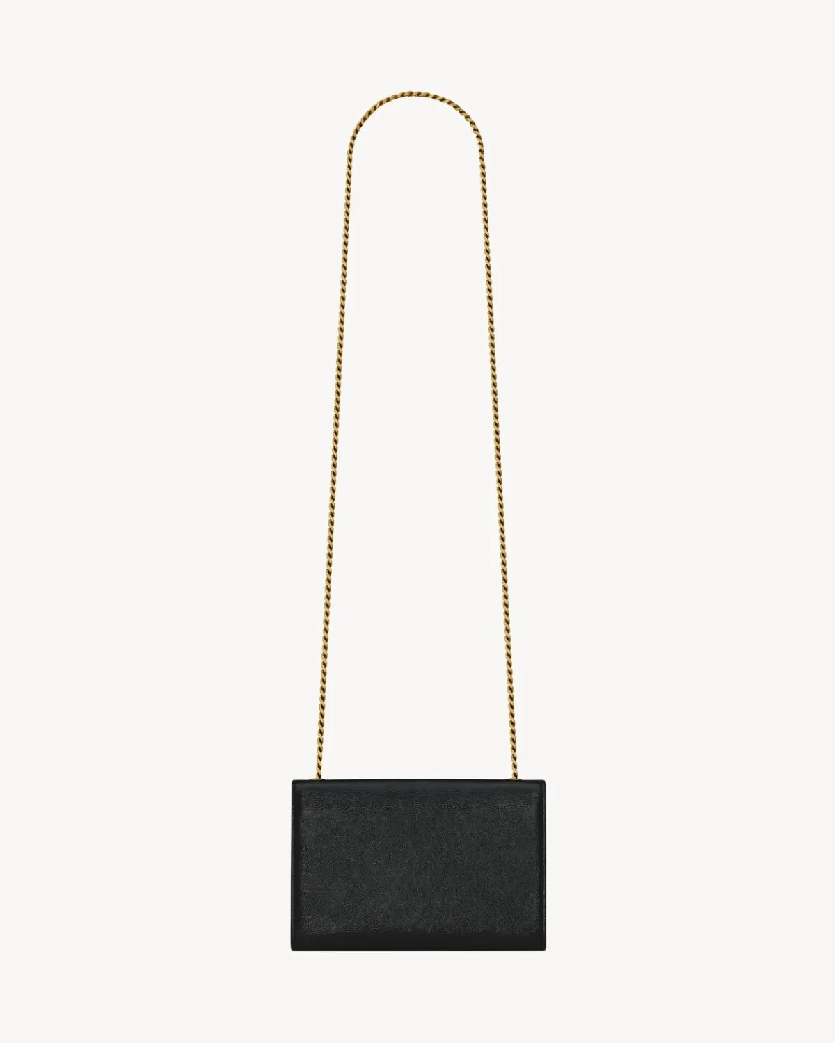 Saint Laurent Shoulder Bags-KATE SMALL in shiny grained leather BLACK