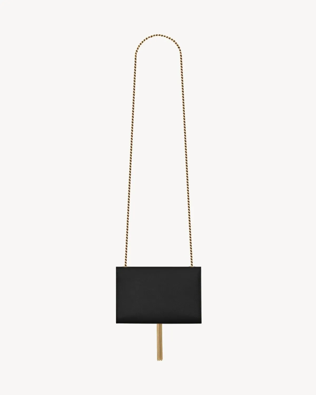 Saint Laurent Clutches And Evening-KATE SMALL TASSEL IN GRAIN DE POUDRE EMBOSSED LEATHER BLACK